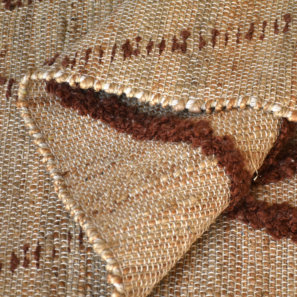 Lorcan Handwoven Over-Tufted Jute & Polyester Rug in Natural & Brown (2 Sizes)