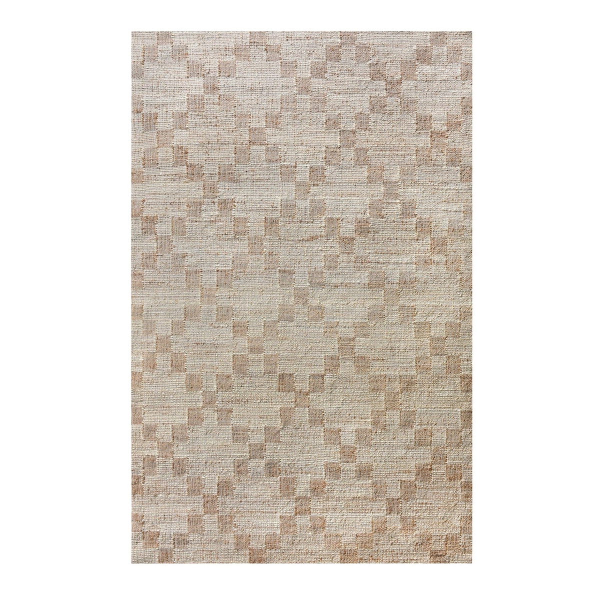 Moeta Handwoven Flat Weave Punja Kelim Jute Rug in Ivory & Natural (2 Sizes)