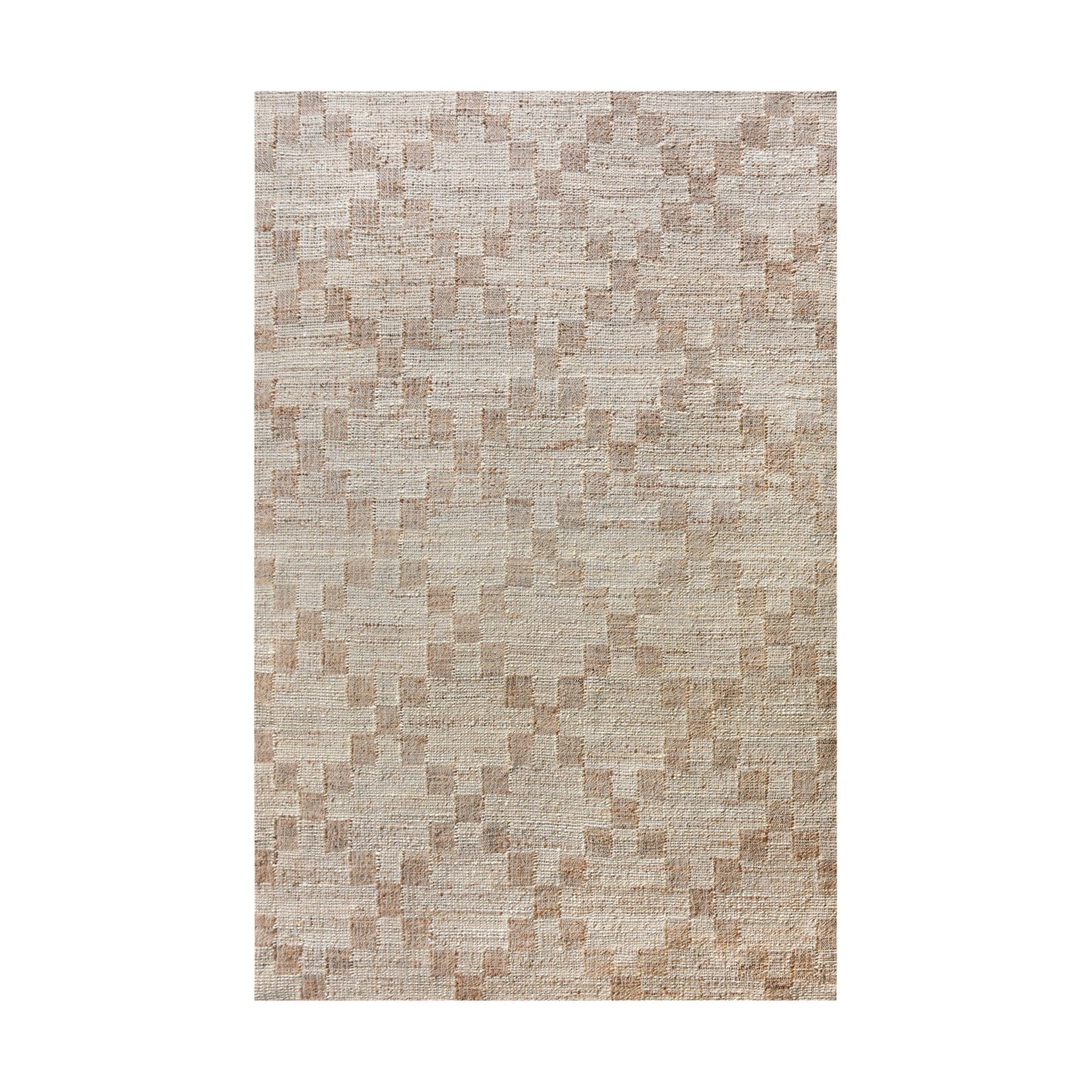 Moeta Handwoven Flat Weave Punja Kelim Jute Rug in Ivory & Natural (2 Sizes)