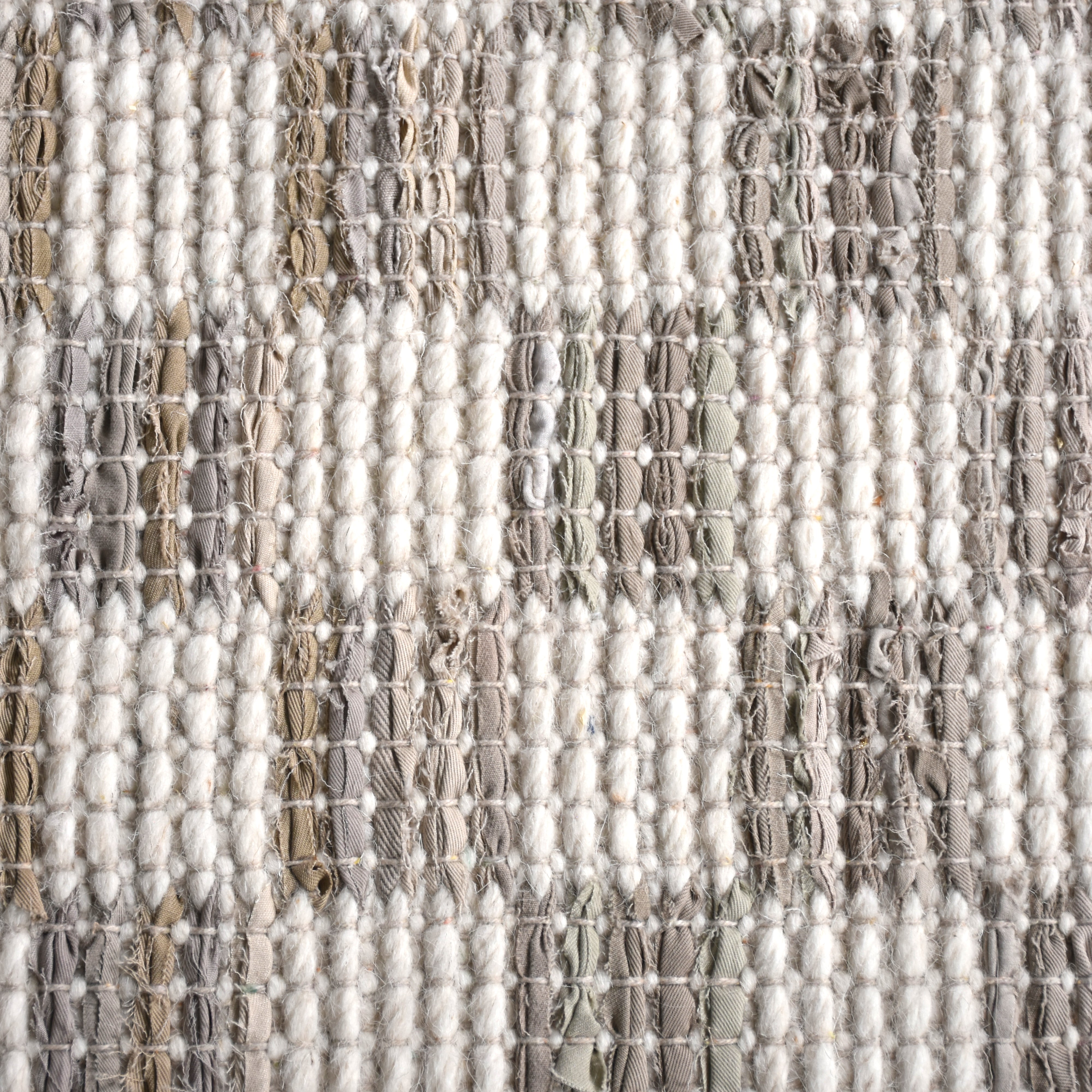 Nicolavs Handwoven Flat Weave Cotton Denim & Wool Rug in Ivory & Beige (2 Sizes)