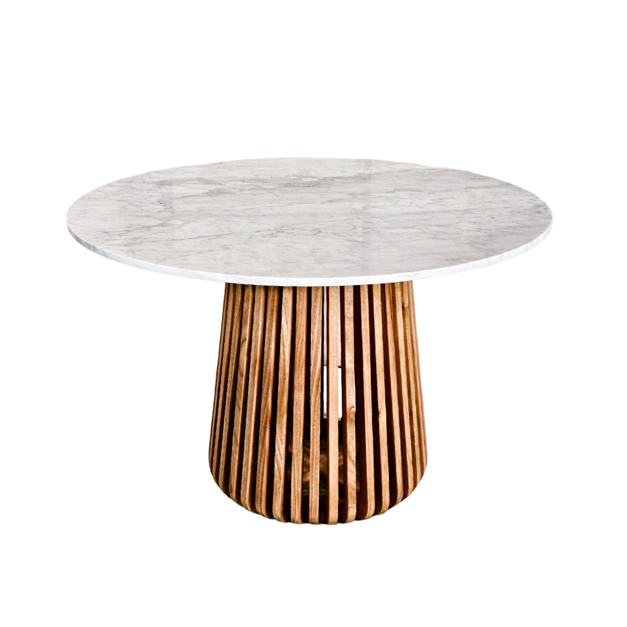 Nakula Round Solid Marble & Mango Wood Dining Table Natural (3 Sizes)