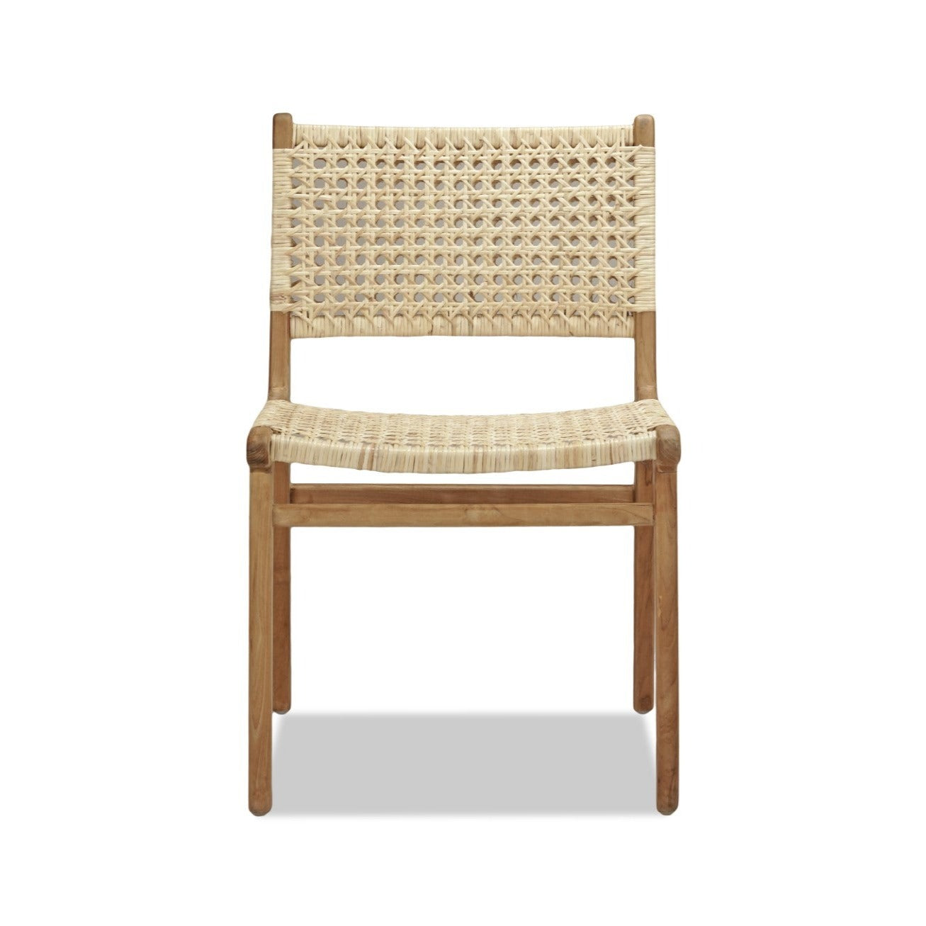 Canguu Dining Chair Solid Teak with Natural Rattan