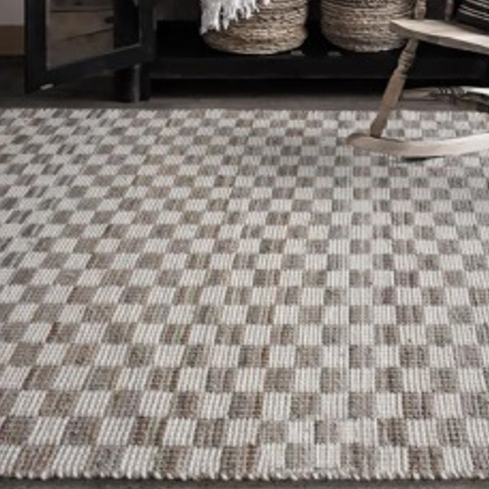 Nicolavs Handwoven Flat Weave Cotton Denim & Wool Rug in Ivory & Beige (2 Sizes)
