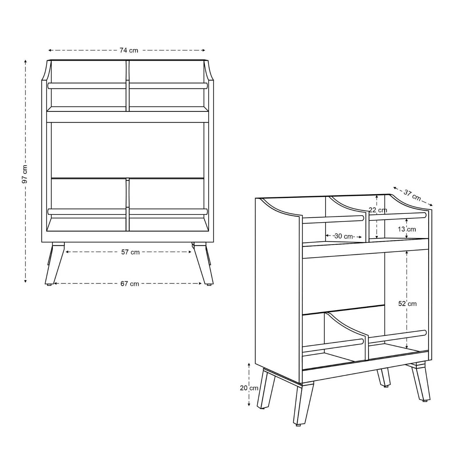 Spin Solid Mango Wood Large Vinyl Storage Stand in Walnut