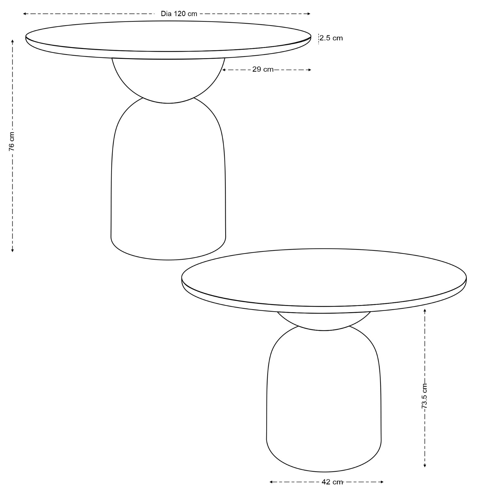 Cora Round Solid Mango Wood Dining Table in Black (2 Sizes)