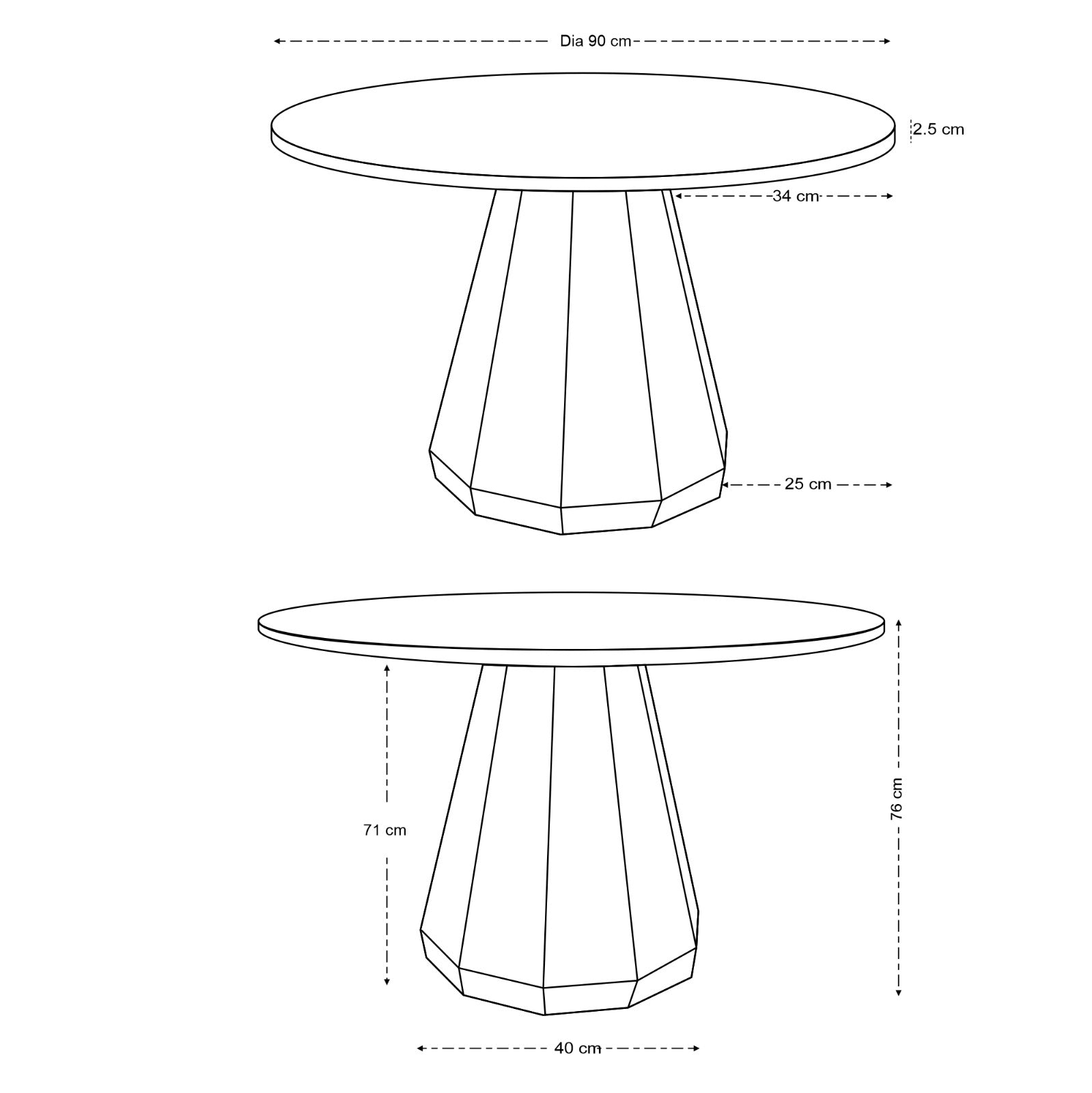 Skye Round Solid Mango Wood Dining Table in Brown (3 Sizes)