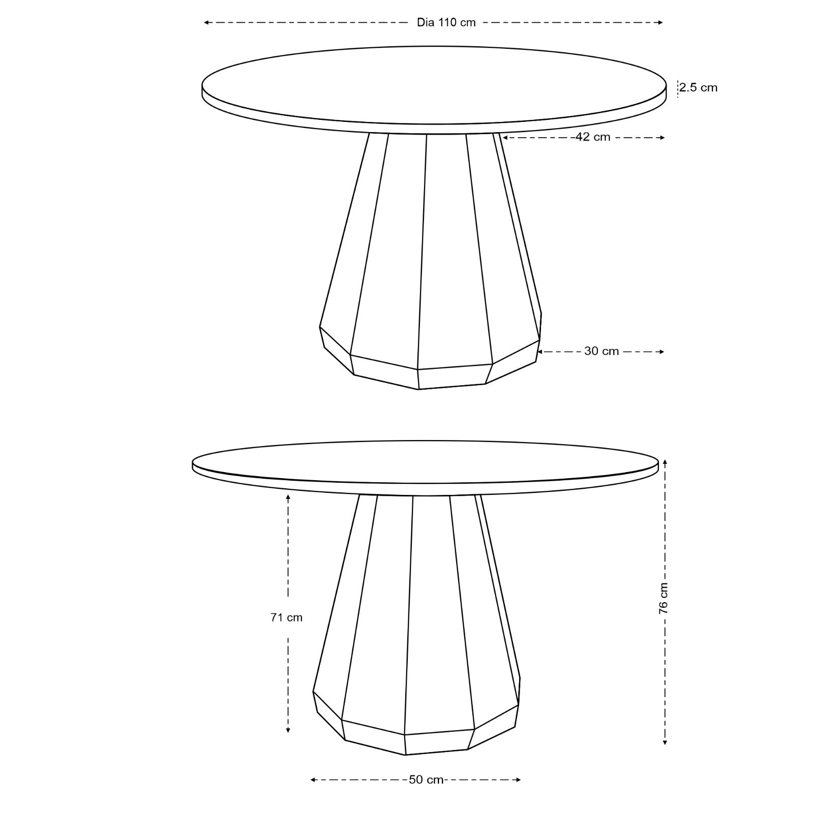 Skye Round Solid Mango Wood Dining Table in Brown (3 Sizes)