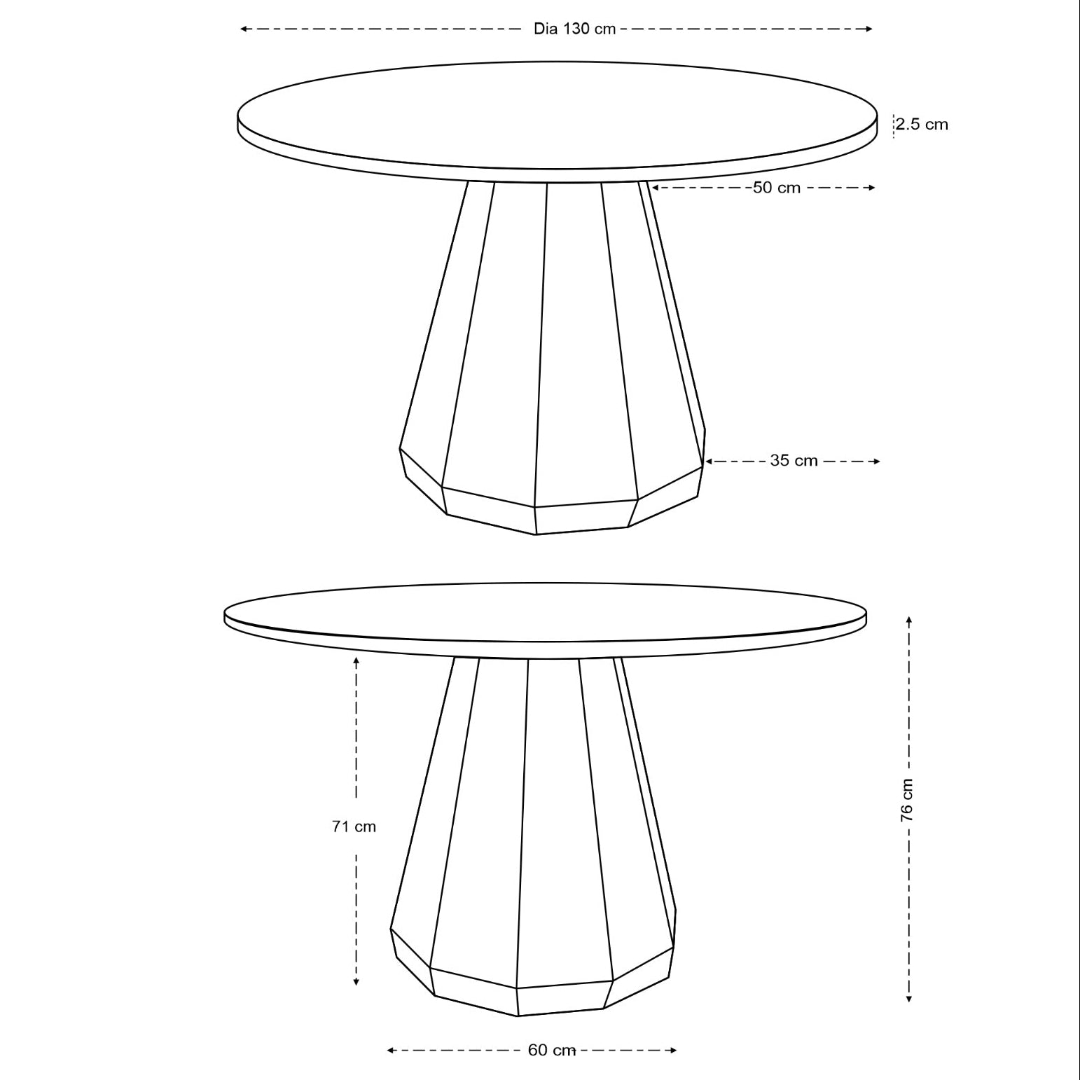 Skye Round Solid Mango Wood Dining Table in Brown (3 Sizes)