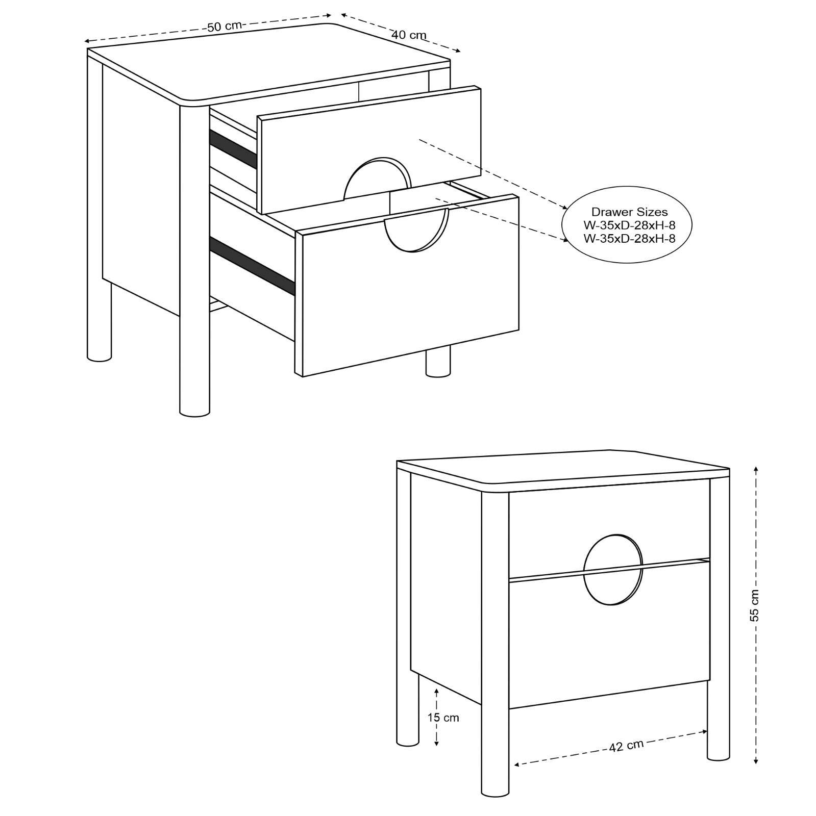 Sydney Solid Mango Wood Bedside Table