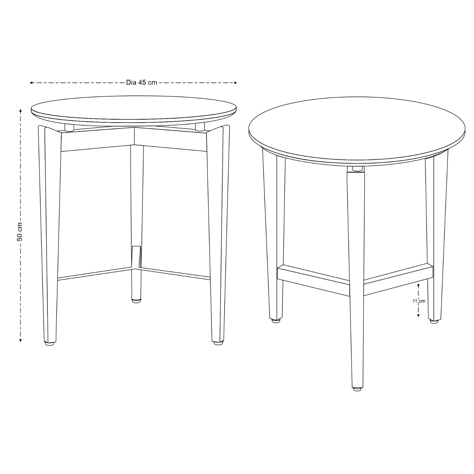 Yuji Solid Mango Wood Side Table Walnut