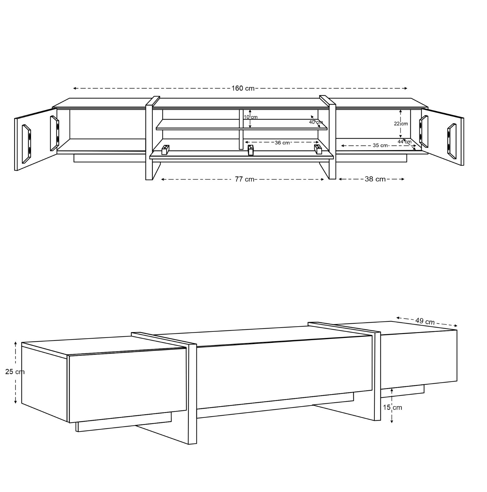 Takara Solid Mango Wood Medium TV Unit in Brown (160cm)