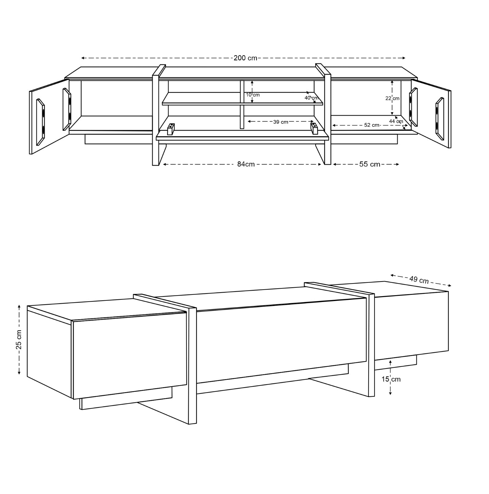 Takara Solid Mango Wood Large TV Unit in Brown (200cm)