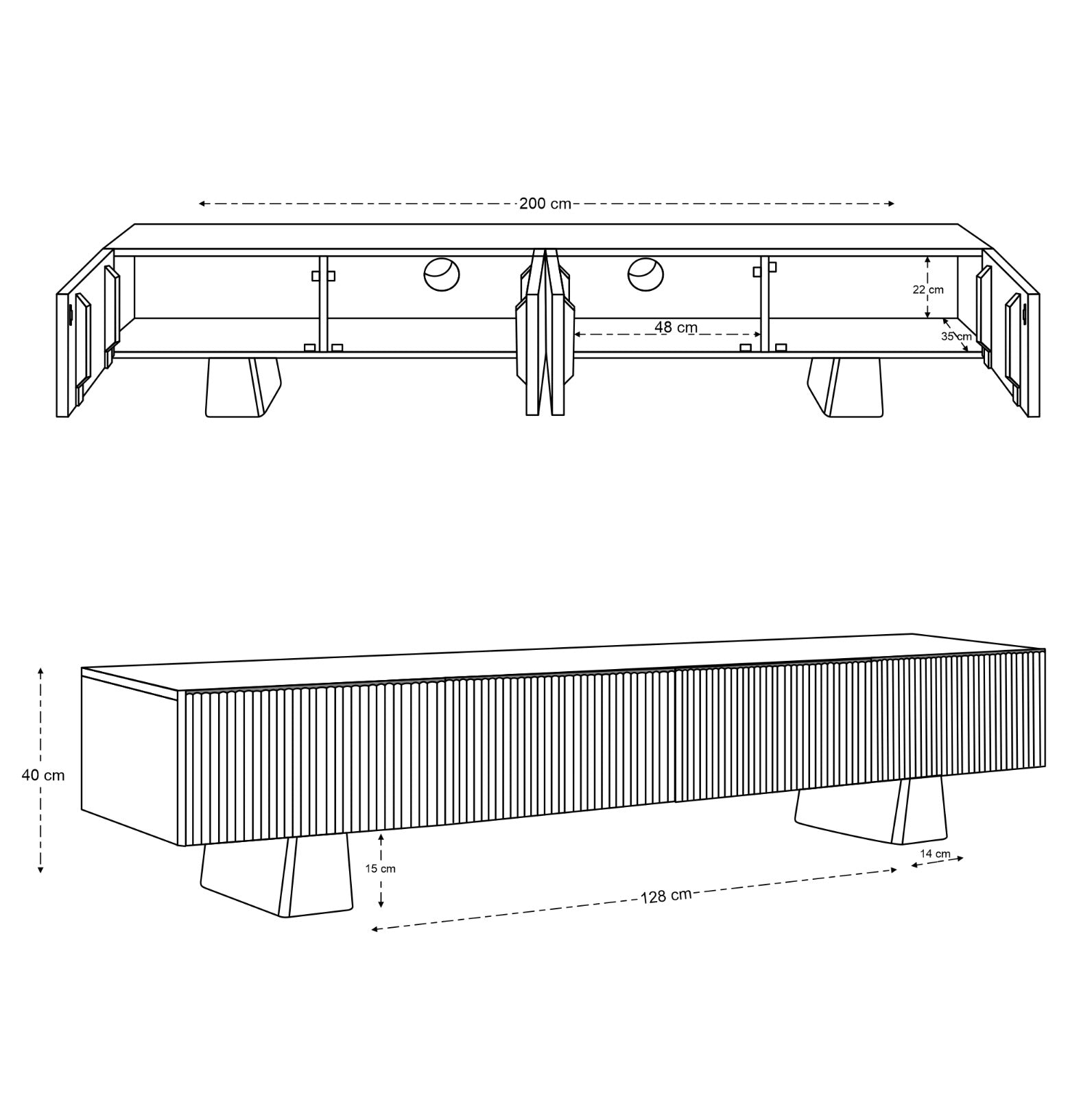 Hades Solid Acacia Wood TV Unit Dark Brown (2 Sizes)