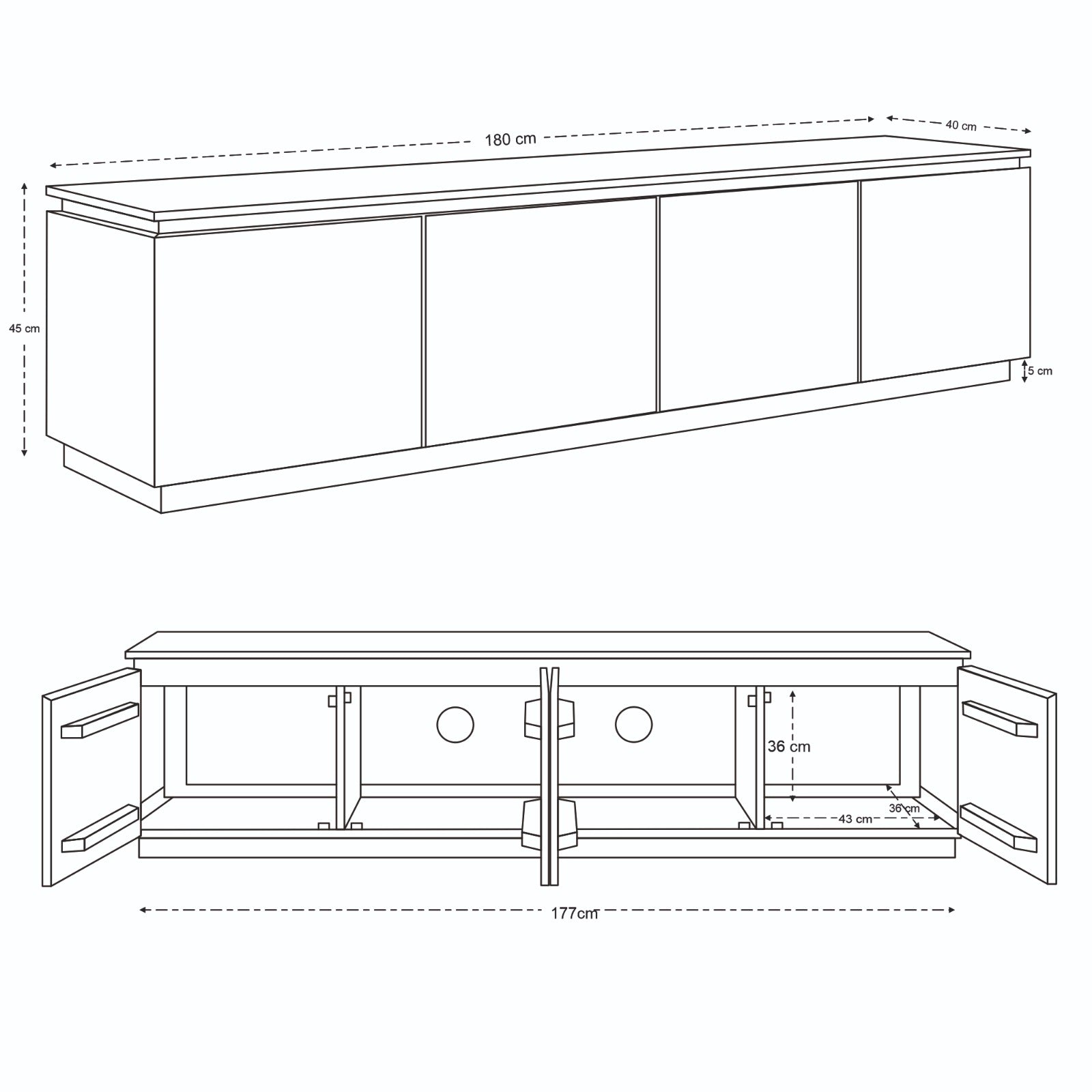 Avery Solid Mango Wood Large TV Stand in Brown (180cm)