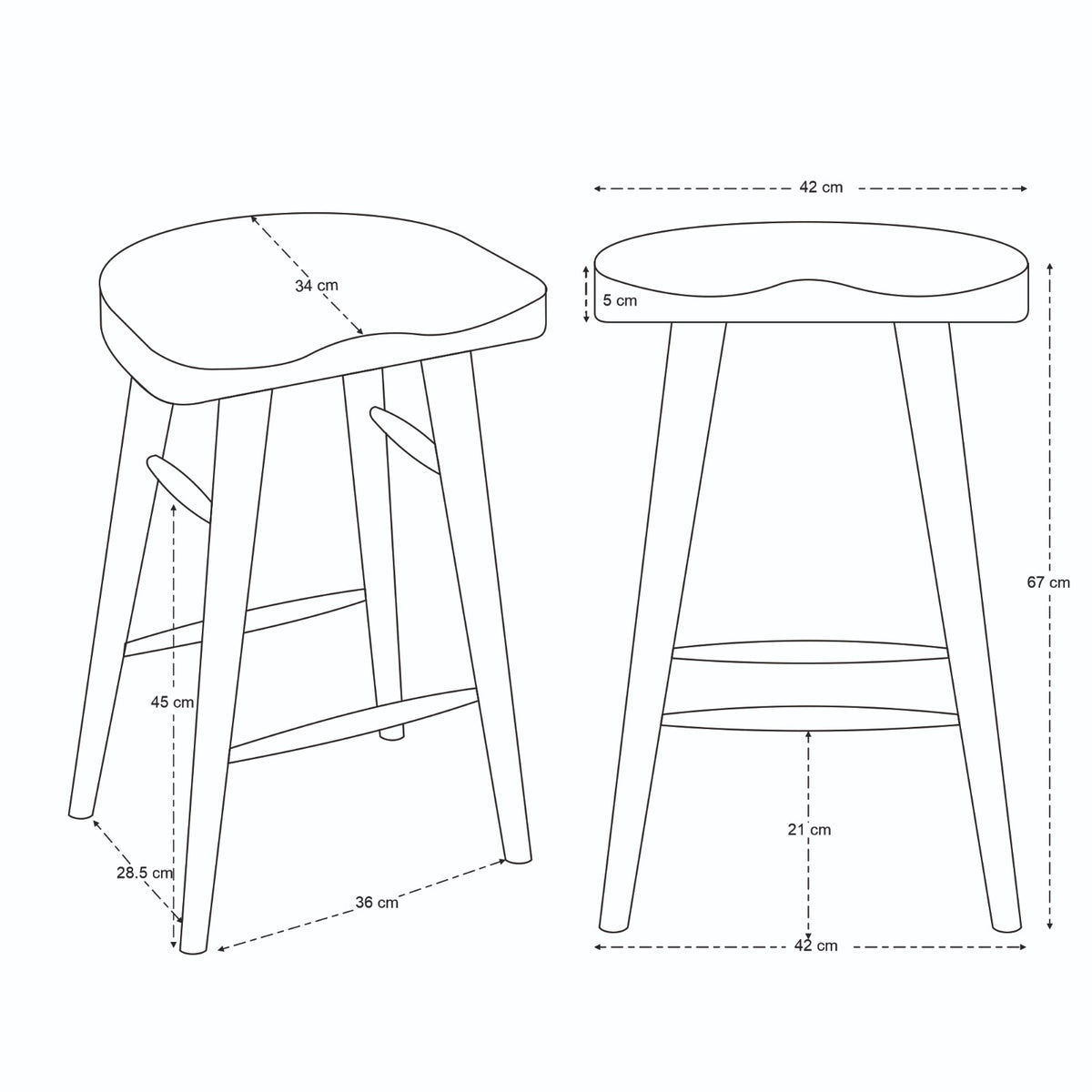Selma Solid Mango Wood Kitchen Stool Black