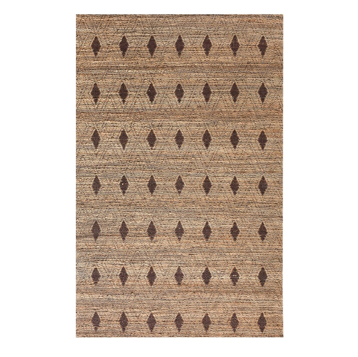Pewter Jacquard Woven Flat Weave Jute Rug in Natural & Brown (2 Sizes)