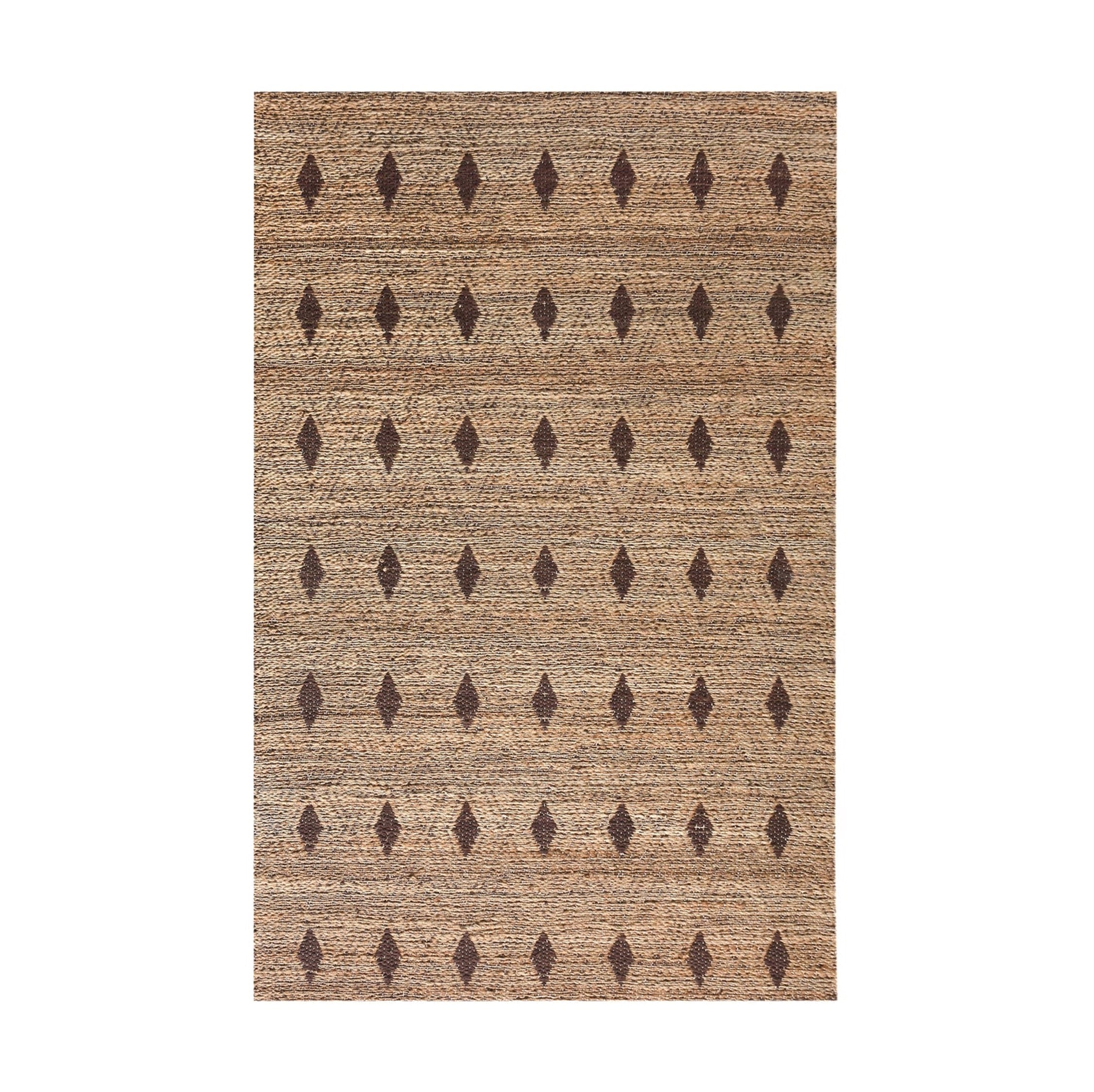 Pewter Jacquard Woven Flat Weave Jute Rug in Natural & Brown (2 Sizes)