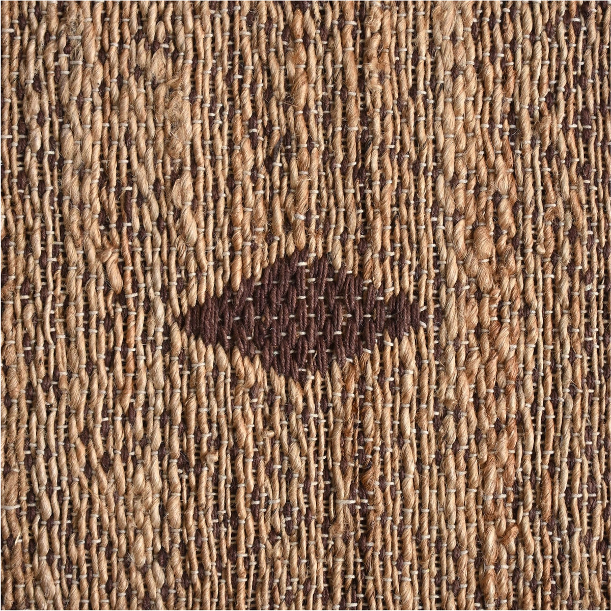 Pewter Jacquard Woven Flat Weave Jute Rug in Natural & Brown (2 Sizes)