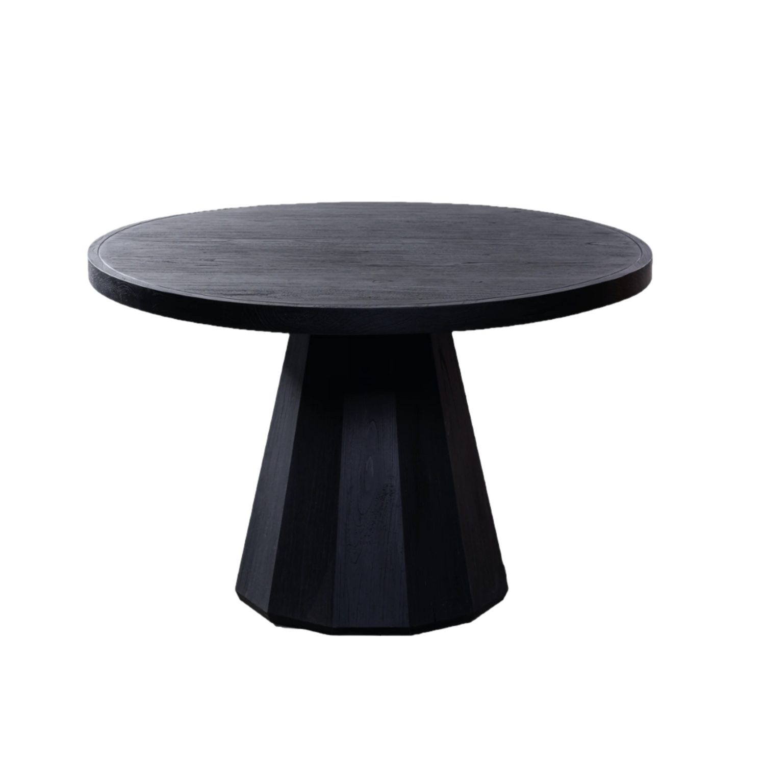 Prisma Round Solid Mindi Wood Dining Table Black 3 Sizes