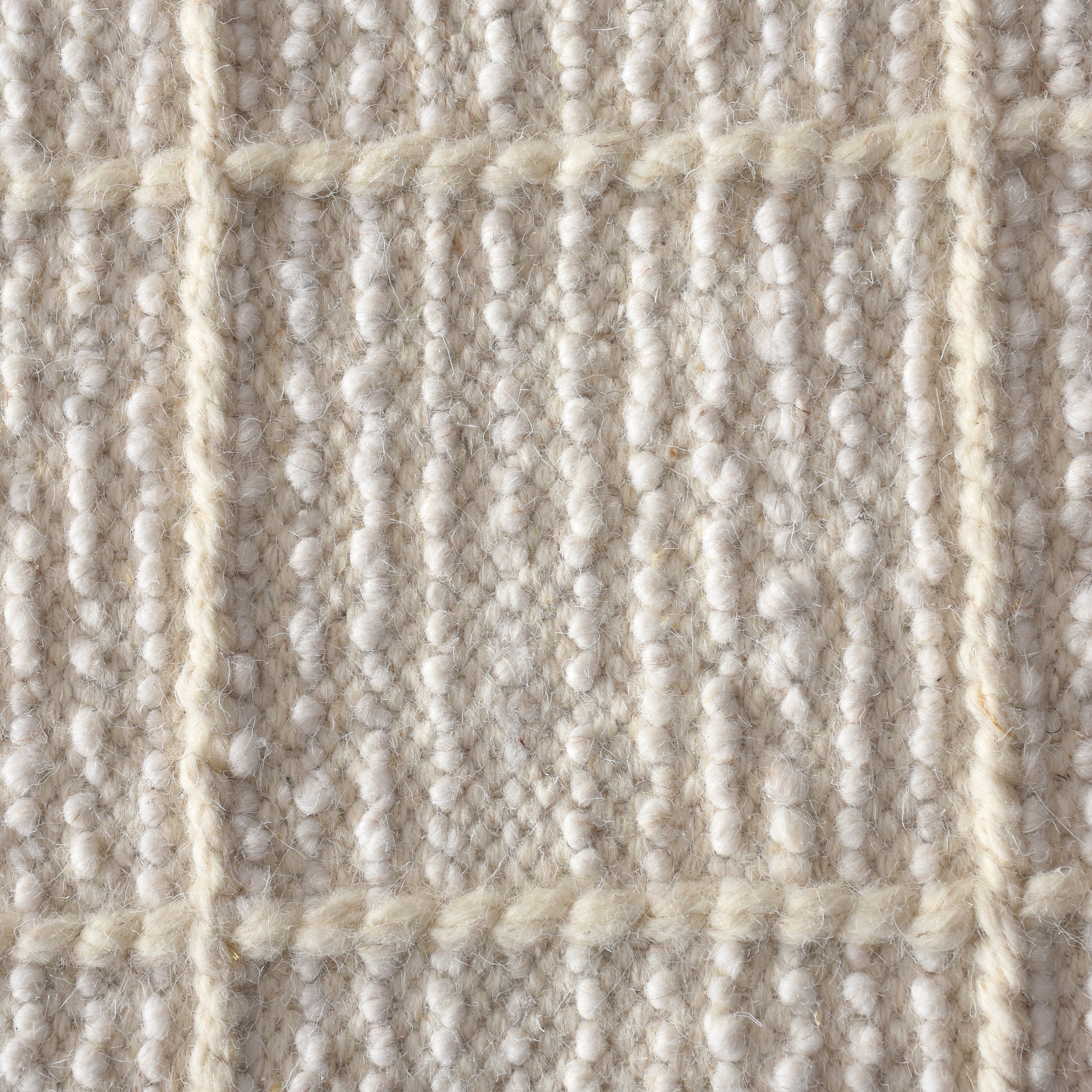 Shibam Handwoven Flat Weave Wool Rug in Ivory (2 Sizes)