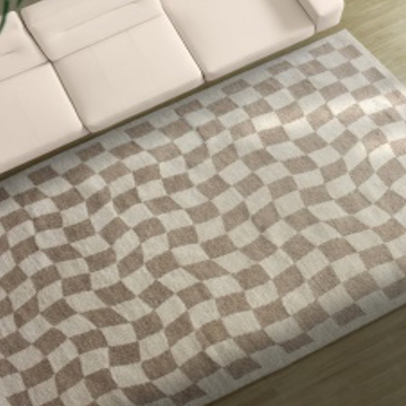 Stuarto Circular Knit Wool & Polyester Rug in Ivory & Beige (2 Sizes)