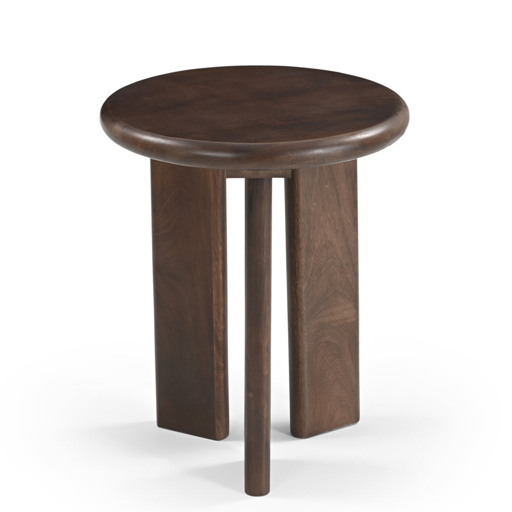 Alma Solid Mango Wood Side Table Walnut