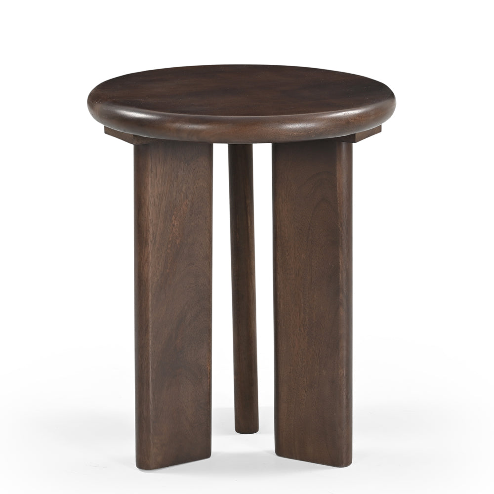 Alma Solid Mango Wood Side Table Walnut