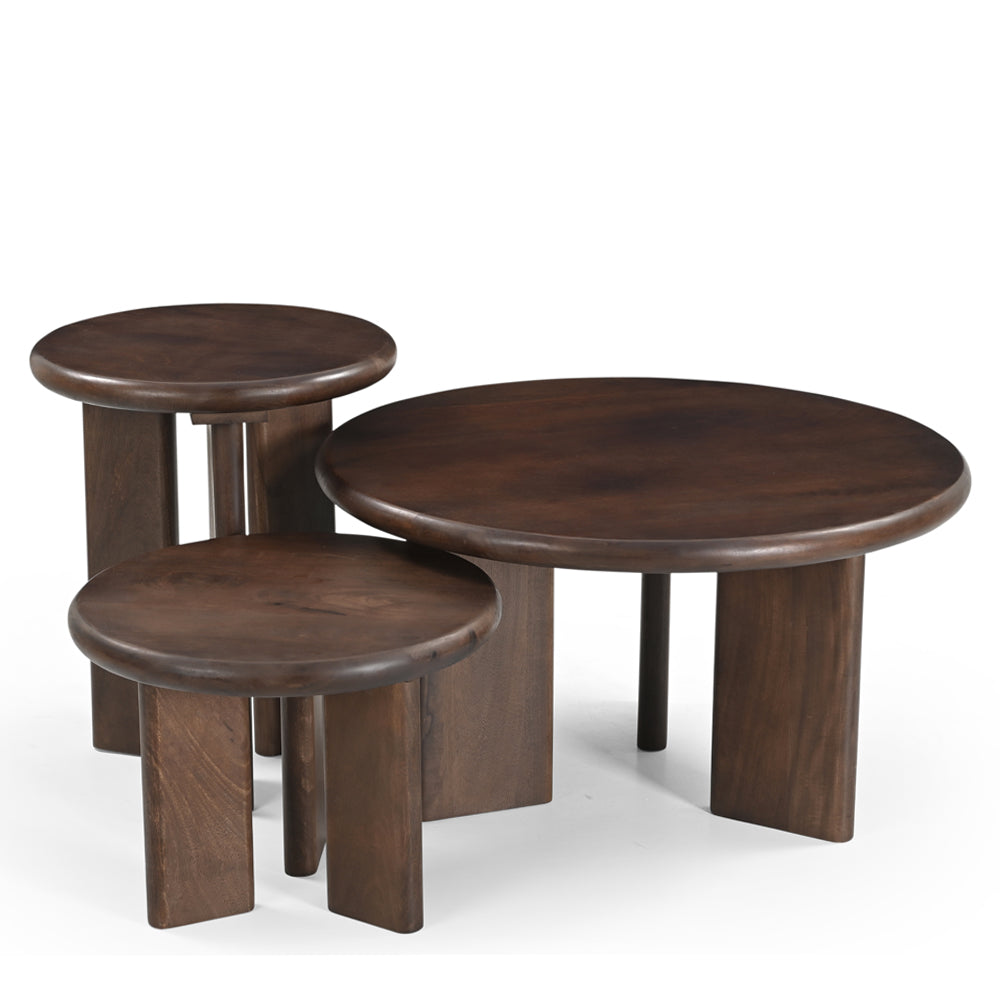 Alma Solid Mango Wood Side Table Walnut