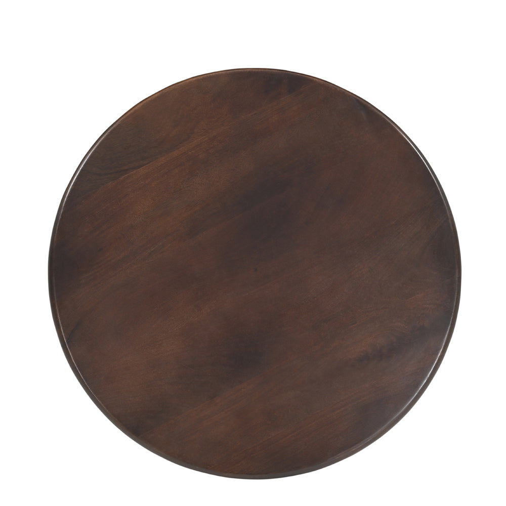 Alma Solid Mango Wood Side Table Walnut