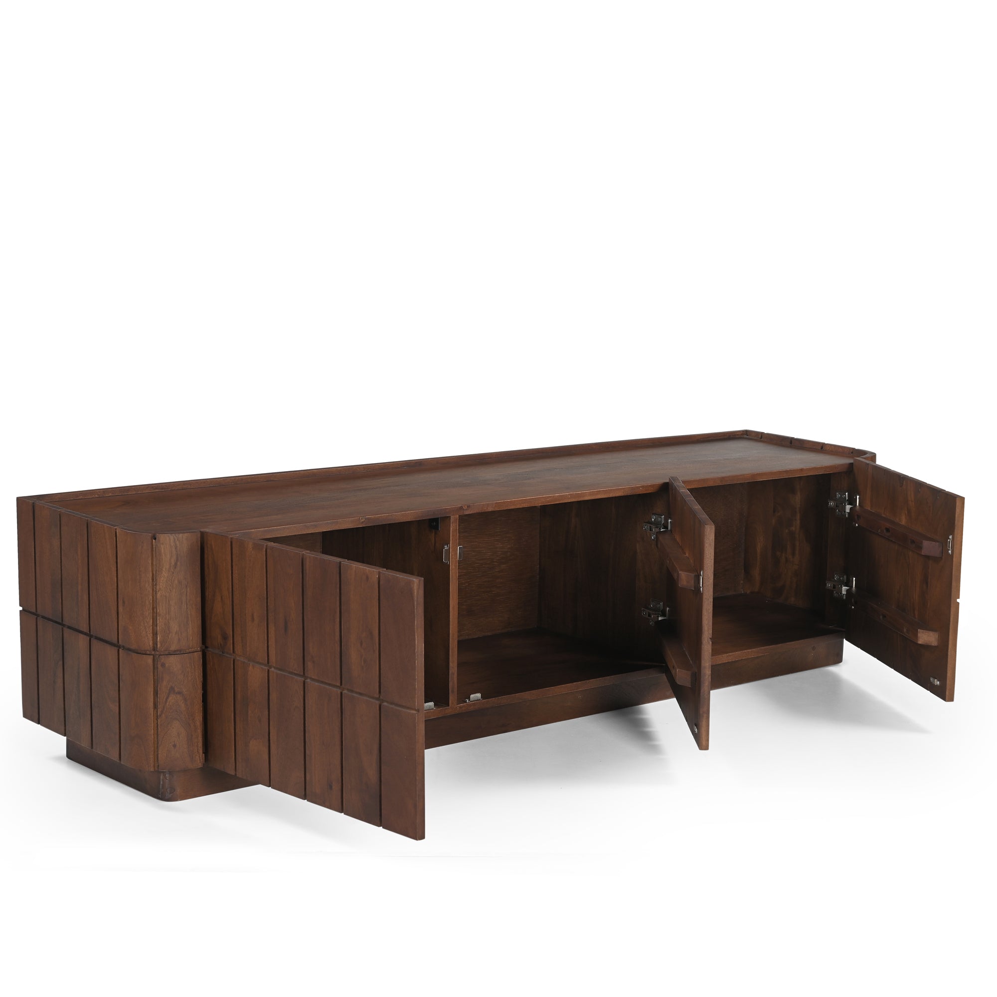 Roka Solid Acacia Wood TV Stand in Brown (163cm)