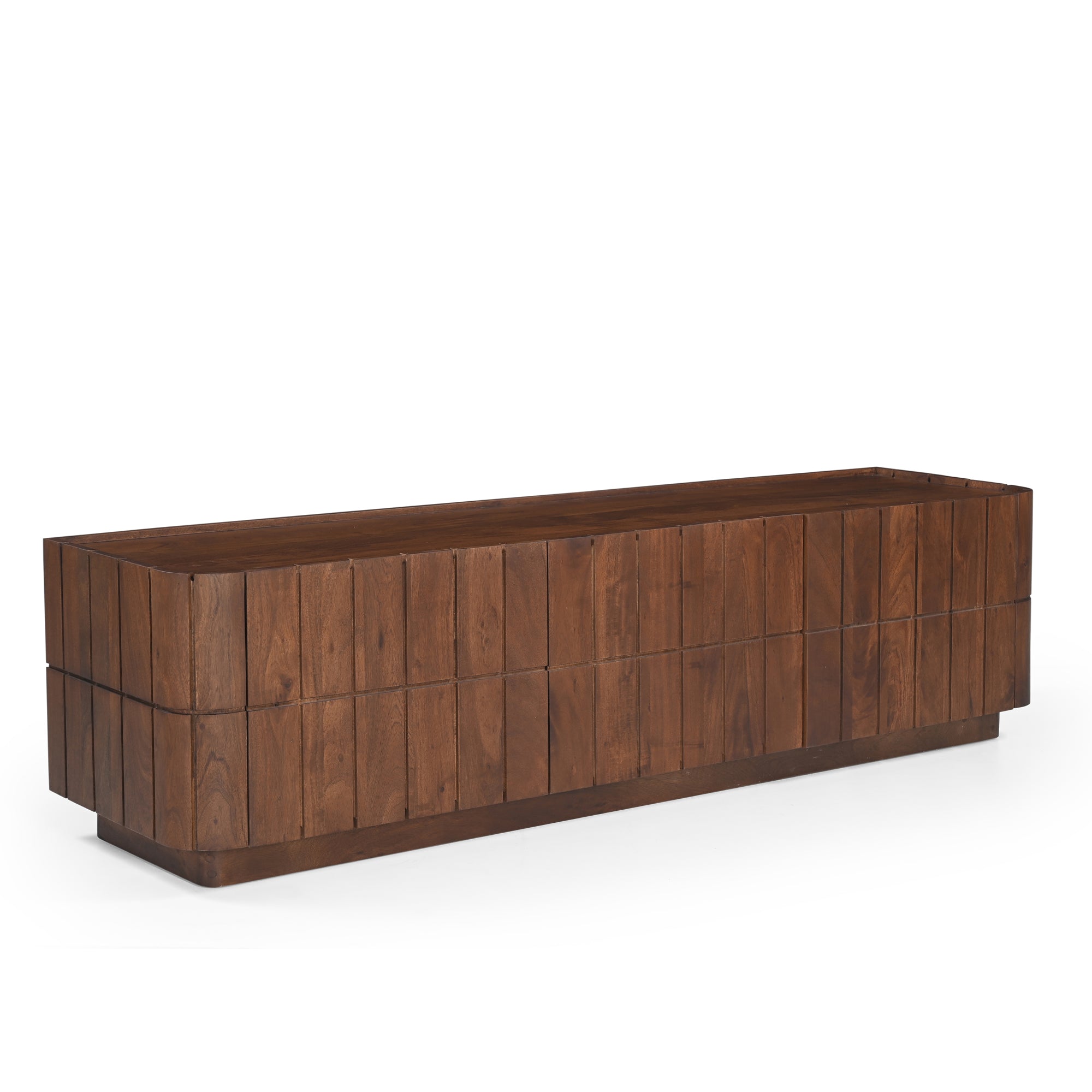 Roka Solid Acacia Wood TV Stand in Brown (163cm)