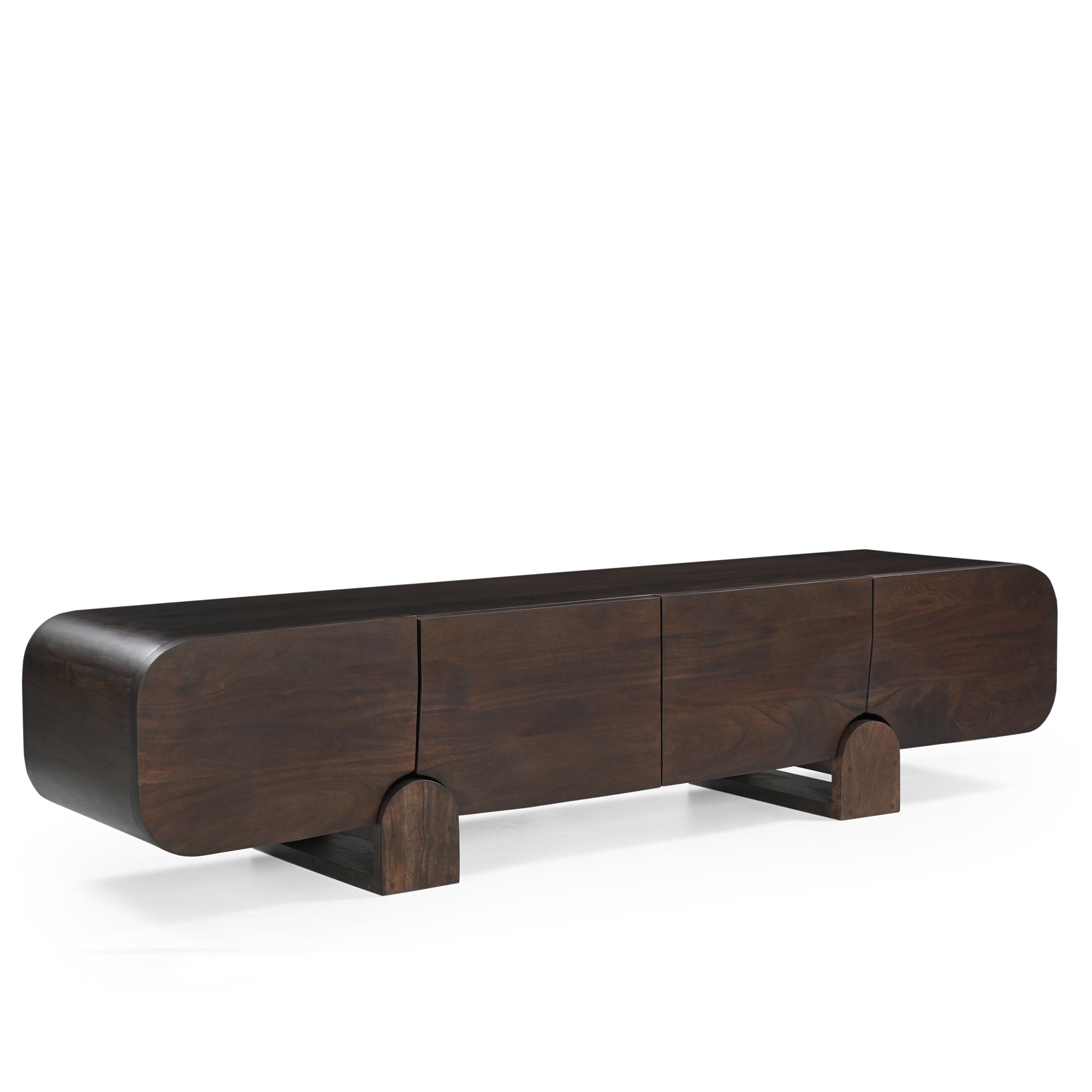Como Solid Acacia Wood TV Stand in Espresso Walnut (180cm)