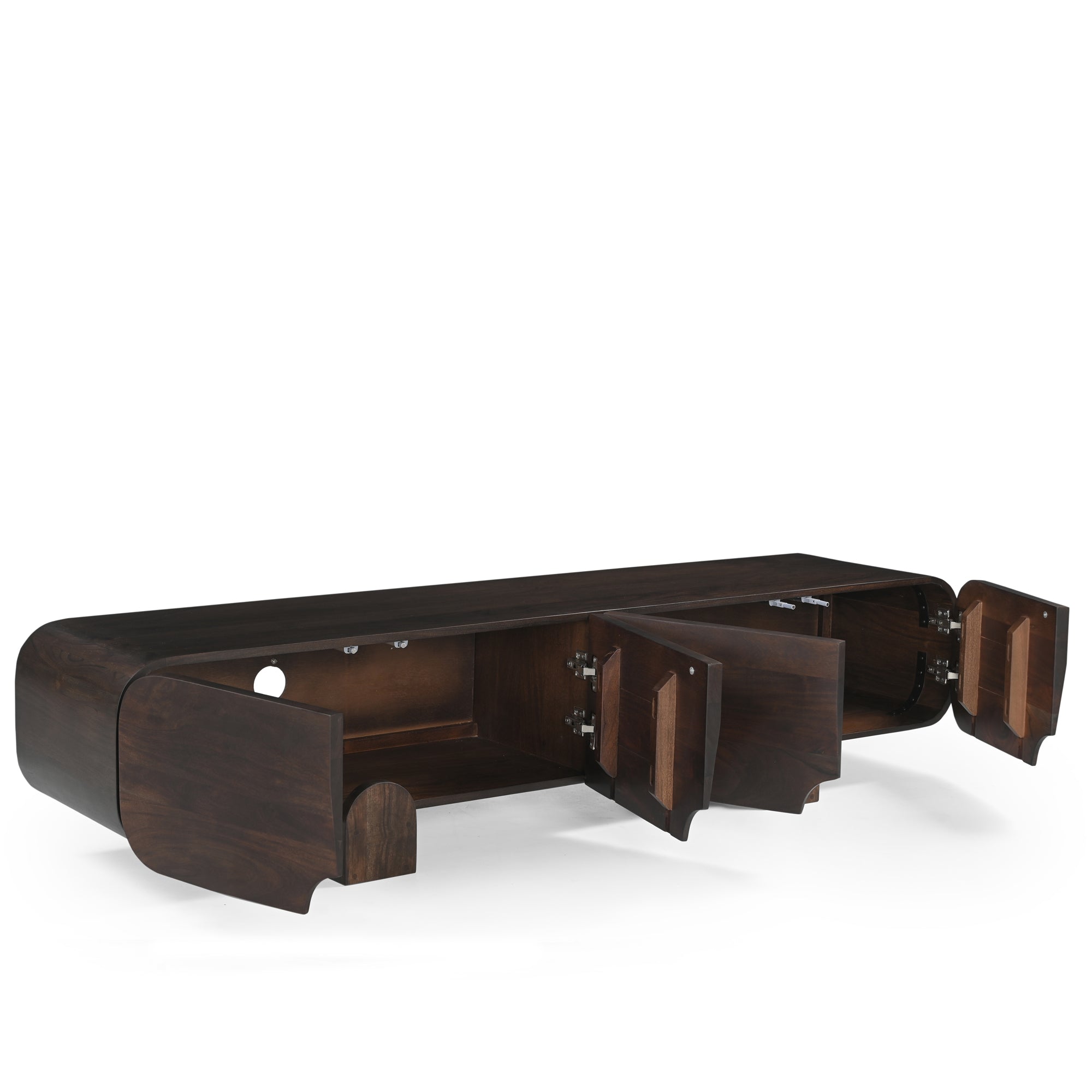 Como Solid Acacia Wood TV Stand in Espresso Walnut (180cm)