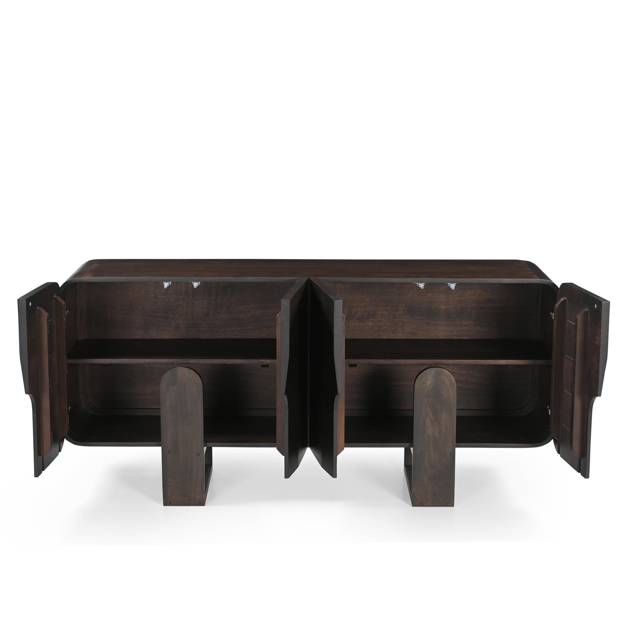 Como Solid Acacia Wood Large Sideboard Espresso Walnut
