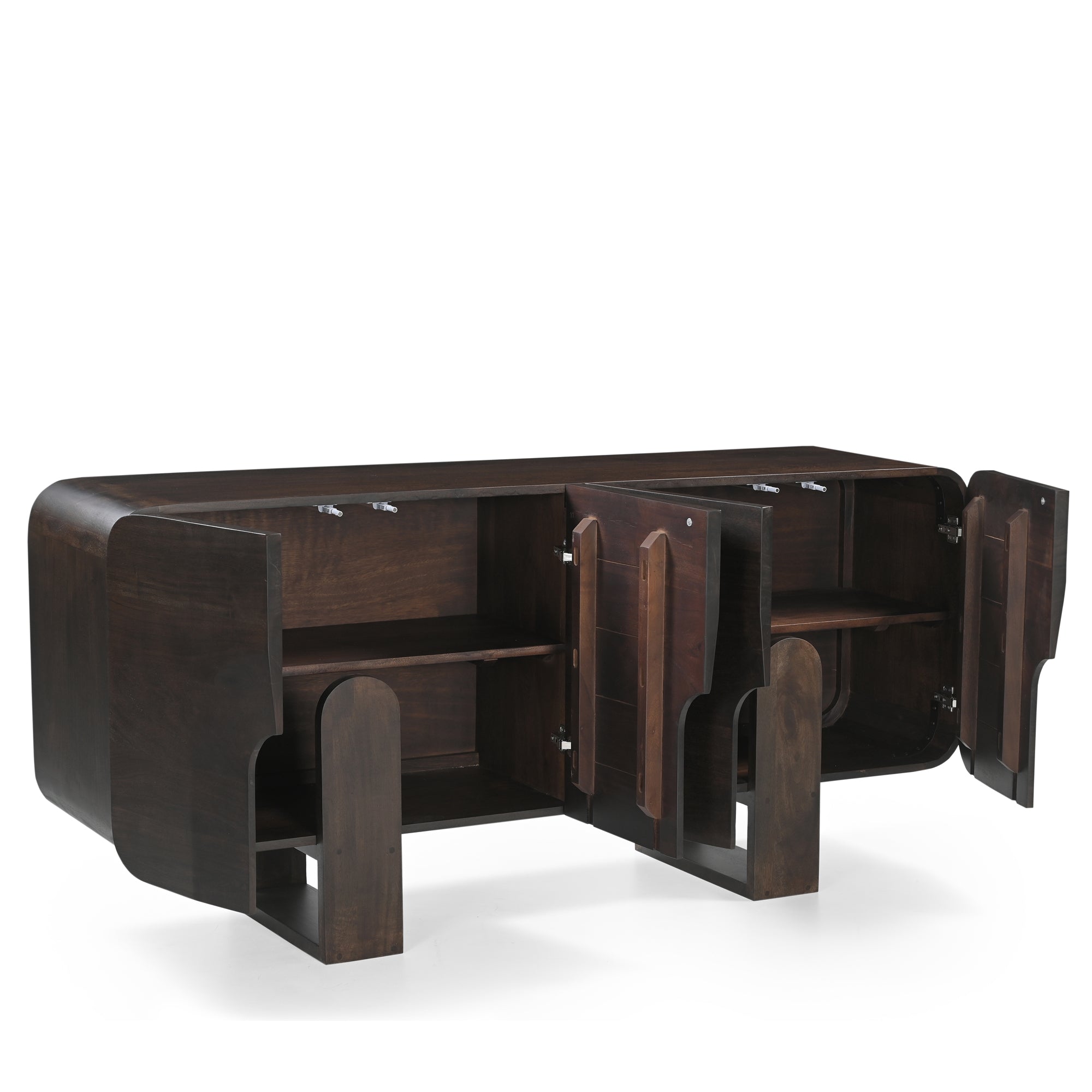 Como Solid Acacia Wood Large Sideboard Espresso Walnut