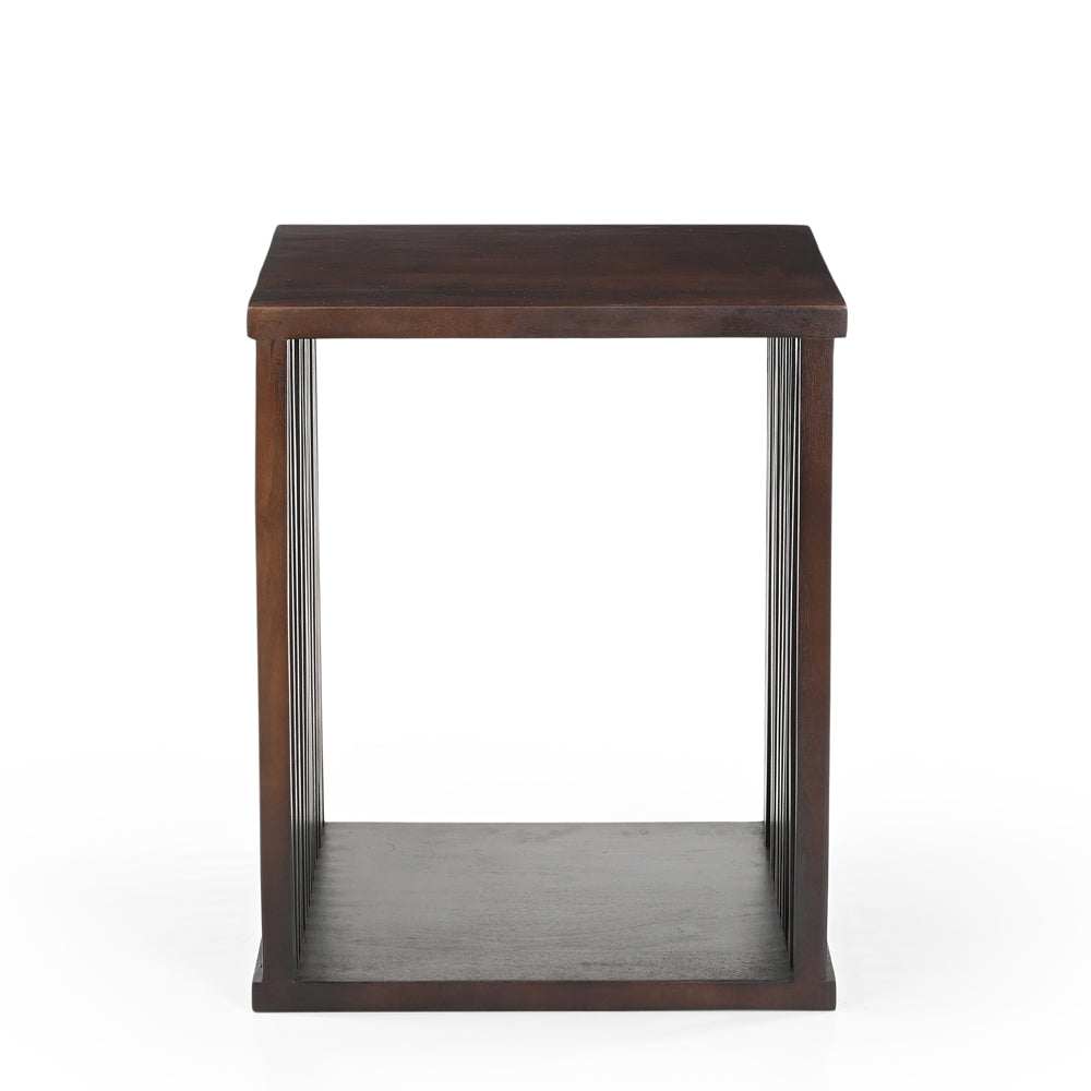 Kaia Solid Mango Wood Side Table Walnut