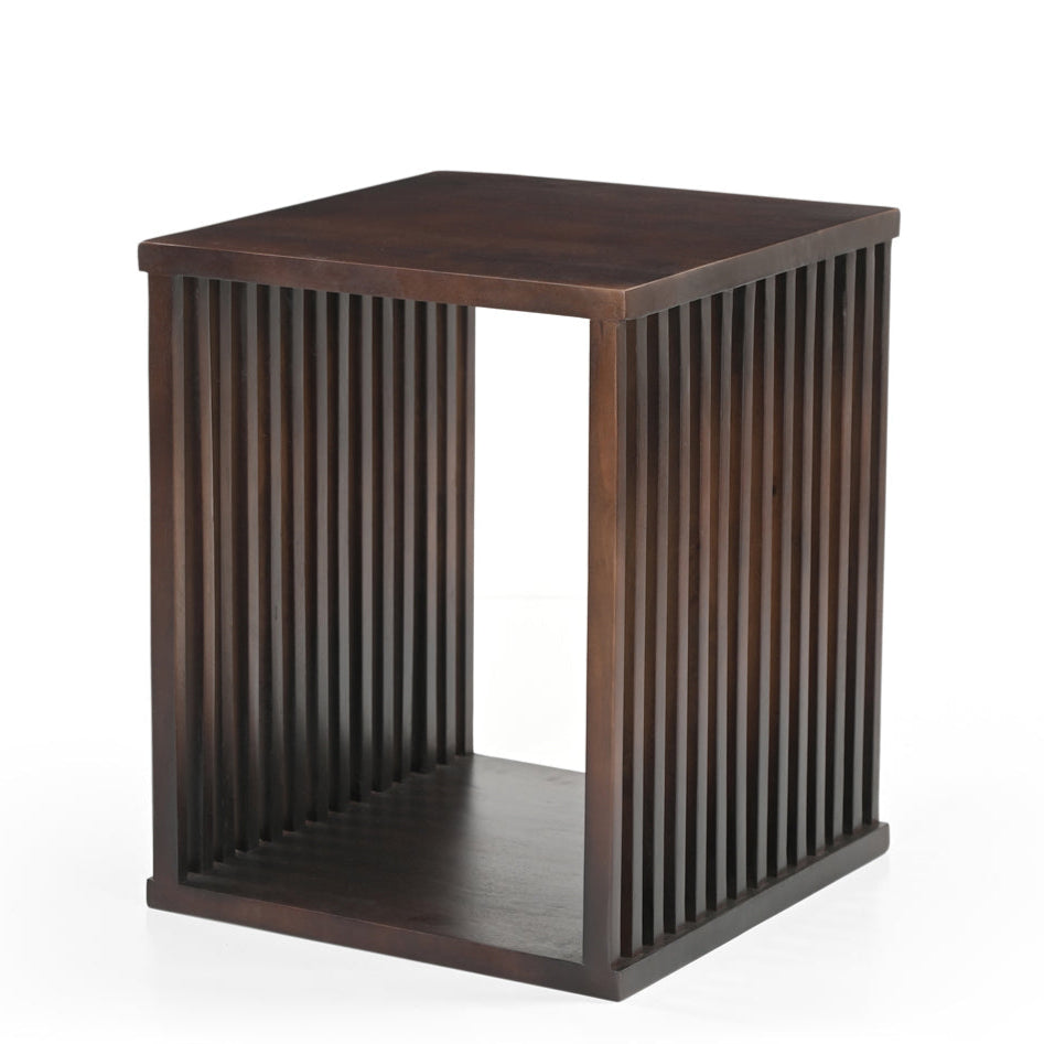 Kaia Solid Mango Wood Side Table Walnut