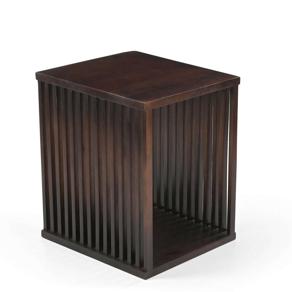 Kaia Solid Mango Wood Side Table Walnut