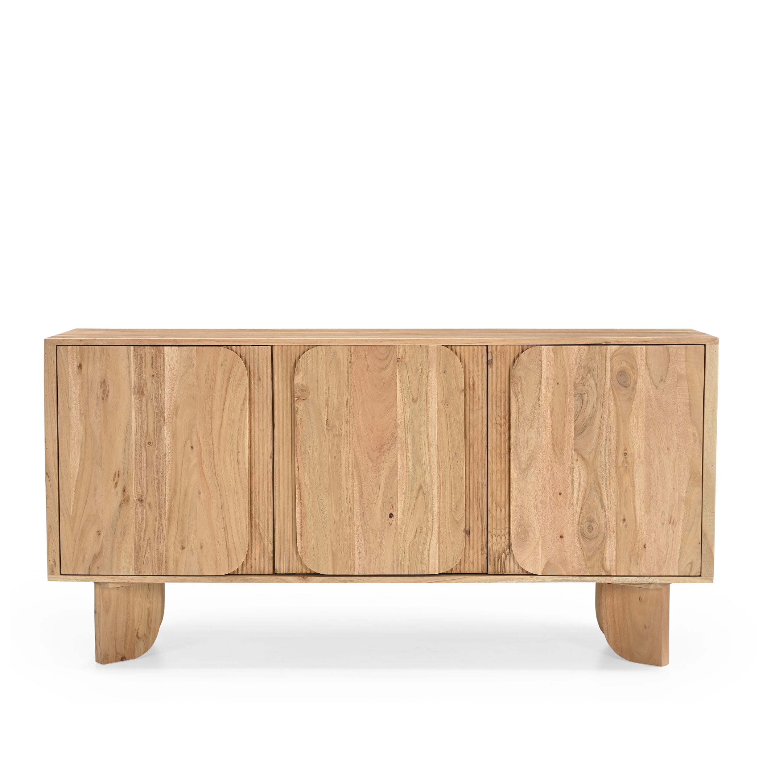 Akira Solid Acacia Wood Large Sideboard in Natural