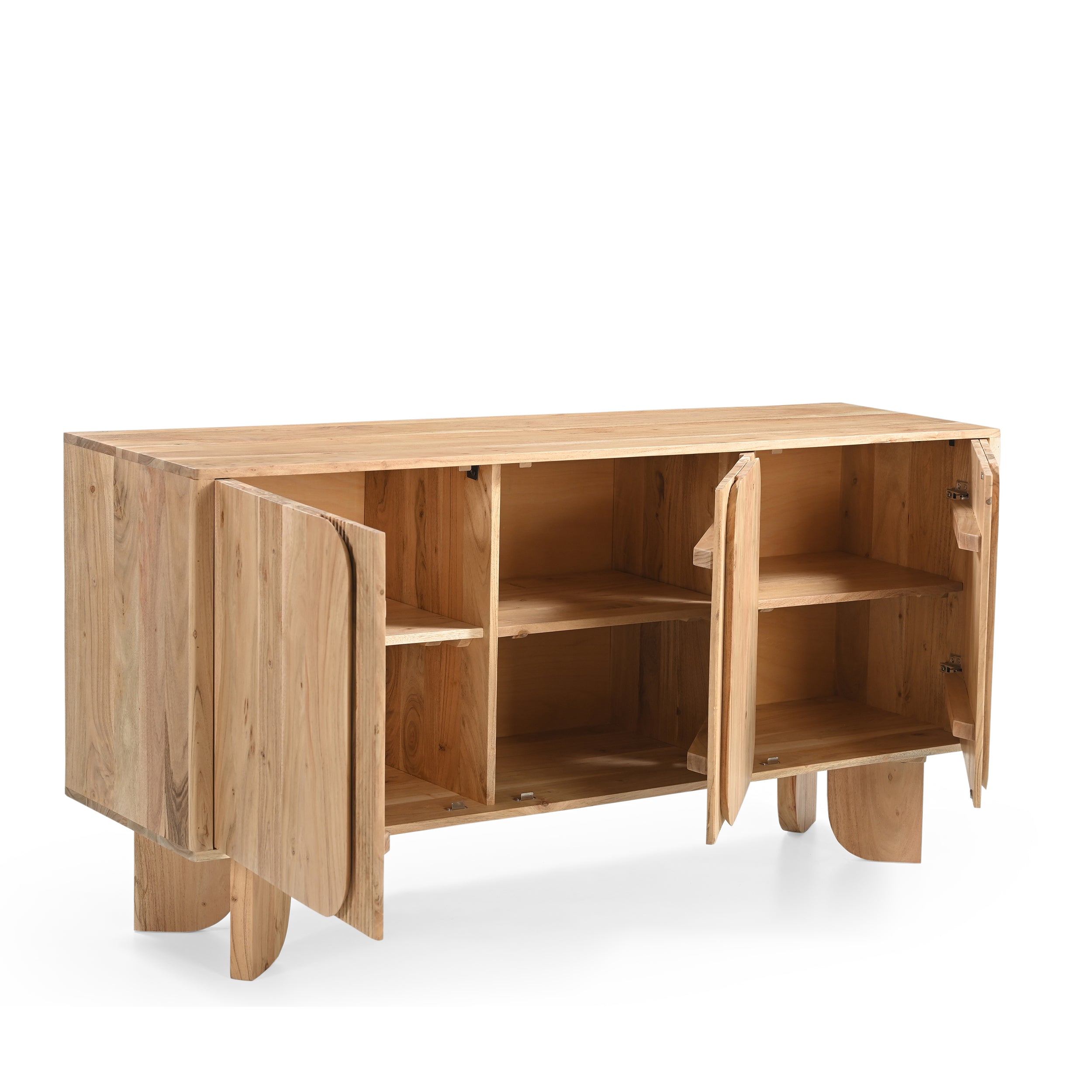Akira Solid Acacia Wood Large Sideboard in Natural