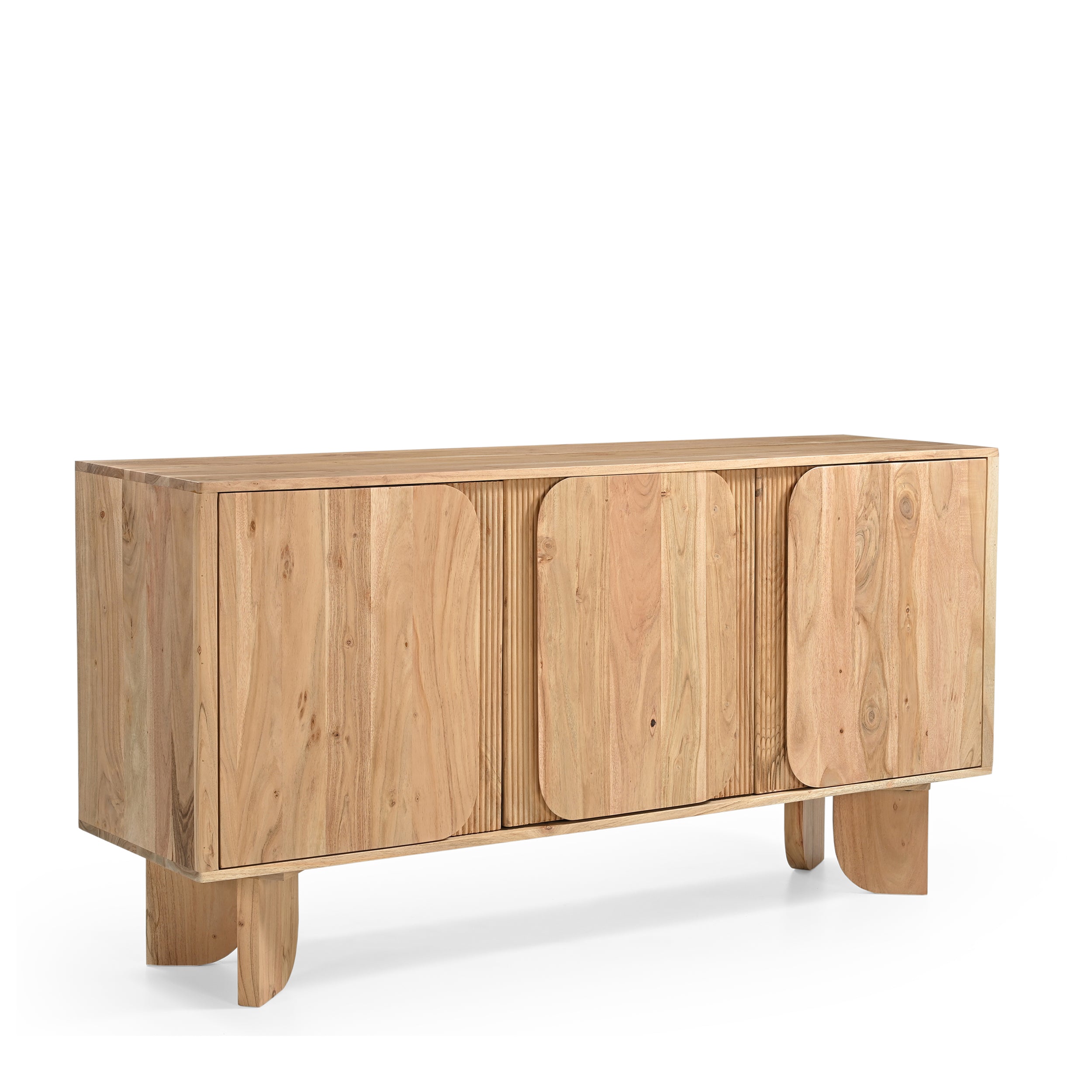 Akira Solid Acacia Wood Large Sideboard in Natural