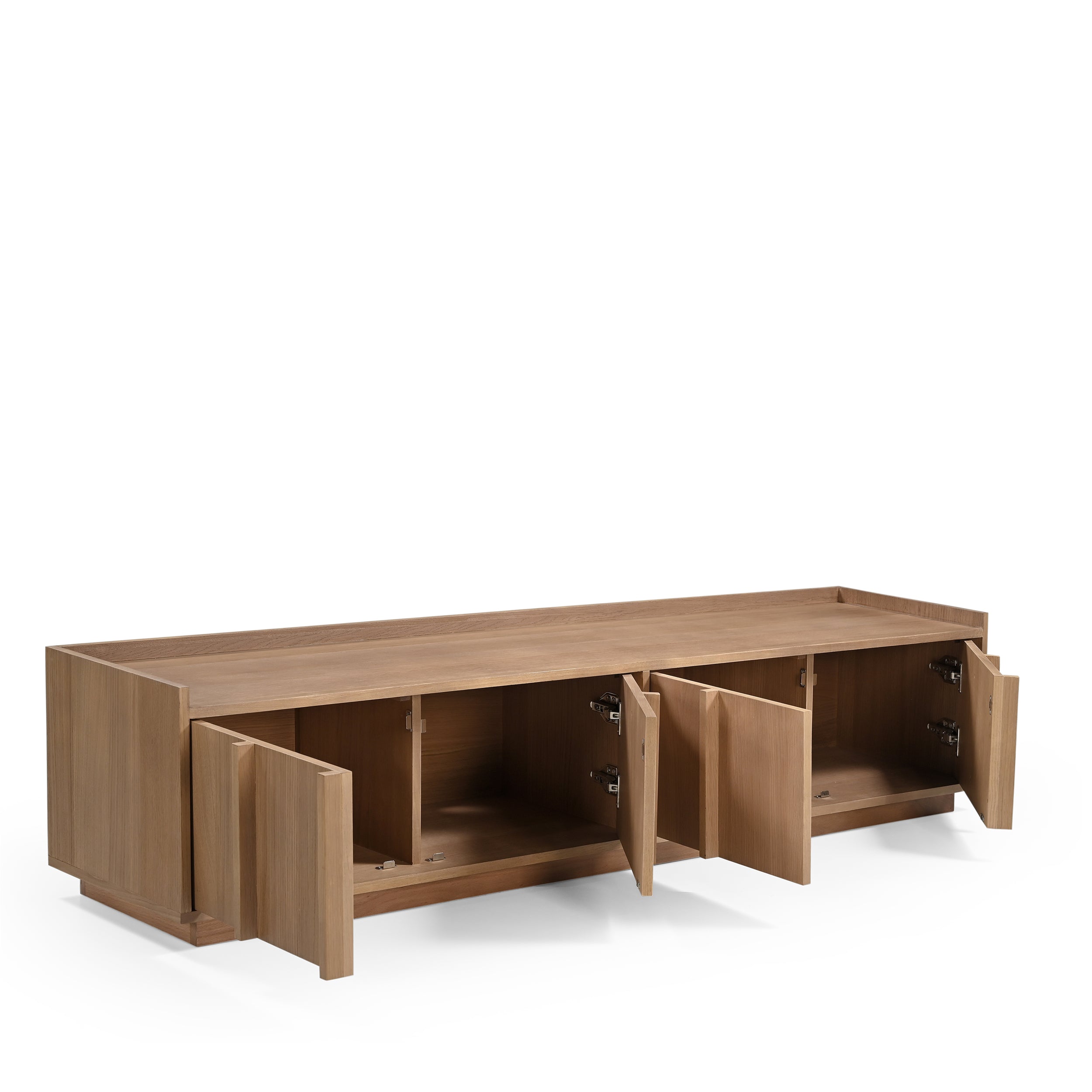 Kyoto Large 4 Door TV Stand in Natural Smoked Oak (180cm)