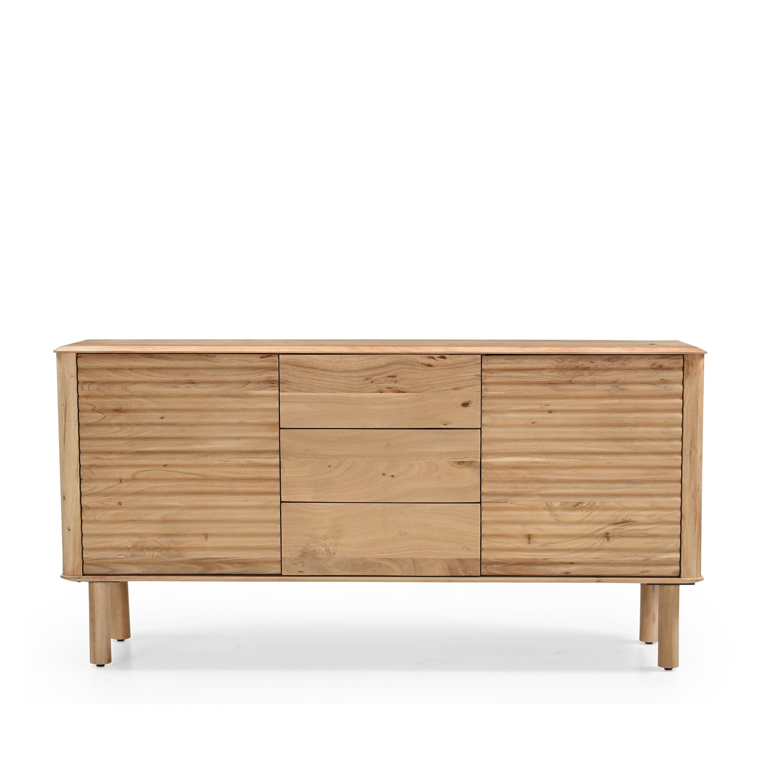Kiso Solid Acacia Wood Large Sideboard in Natural