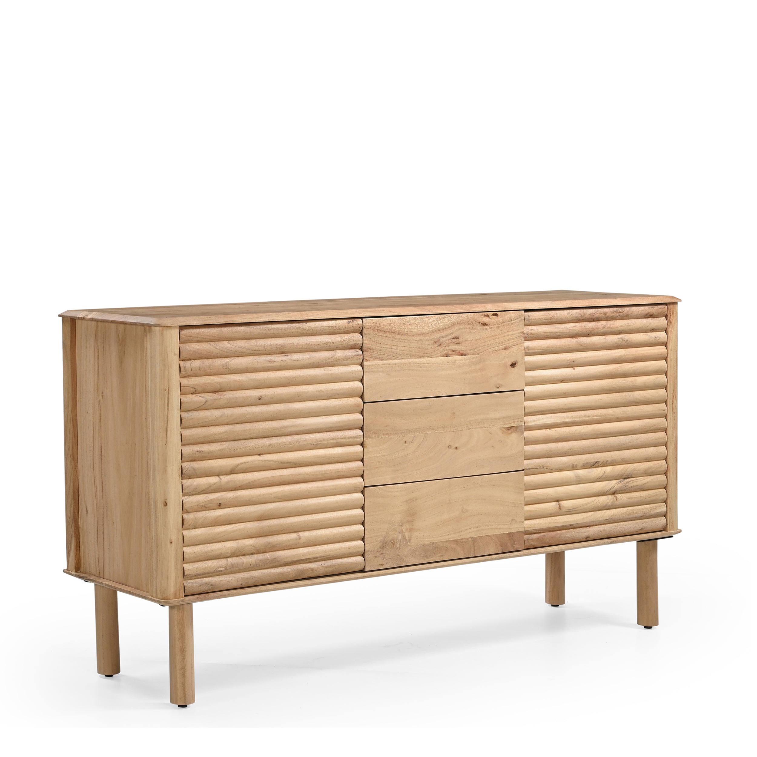 Kiso Solid Acacia Wood Large Sideboard in Natural