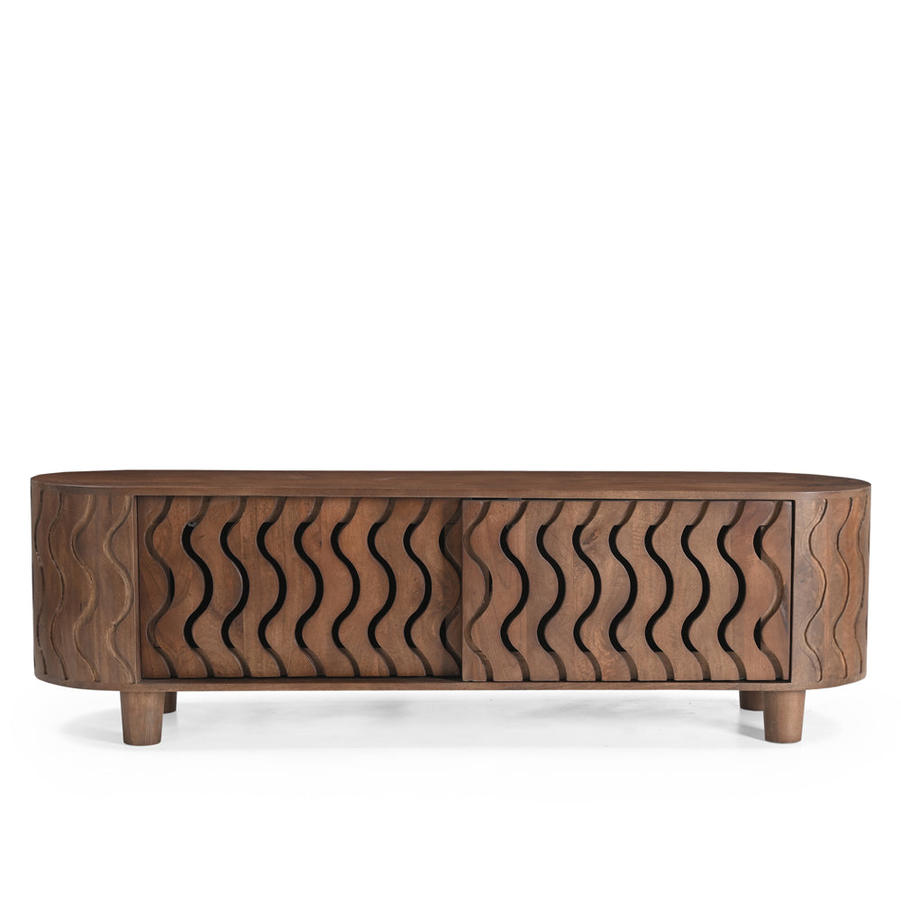 Kiyana Solid Mango Wood TV Stand Brown (150cm)