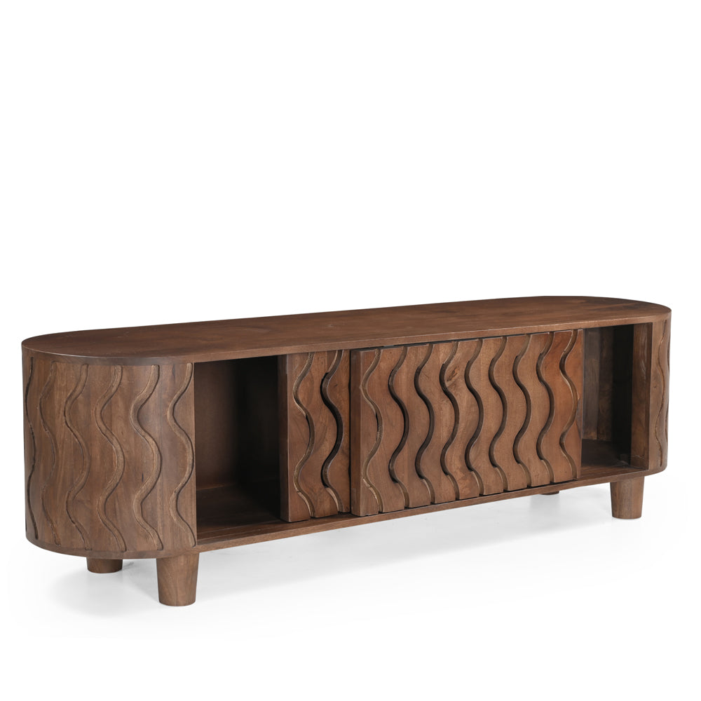 Kiyana Solid Mango Wood TV Stand Brown (150cm)