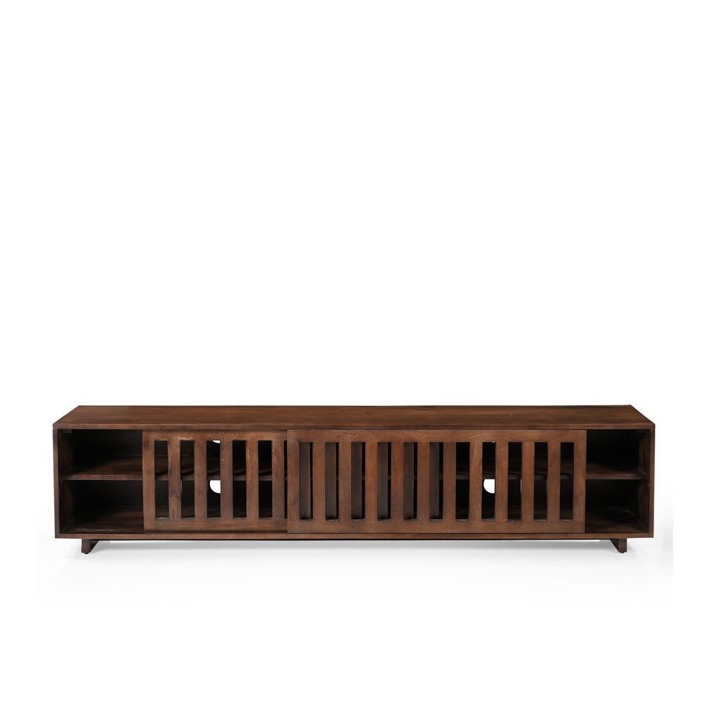 Caleb Solid Mango Wood TV Stand in Dark Brown (4 Sizes)