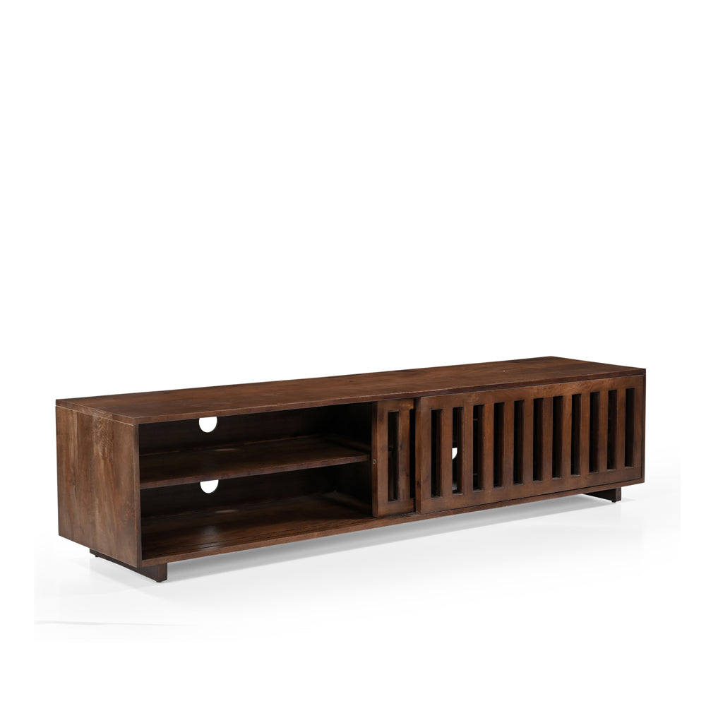 Caleb Solid Mango Wood TV Stand in Dark Brown (4 Sizes)