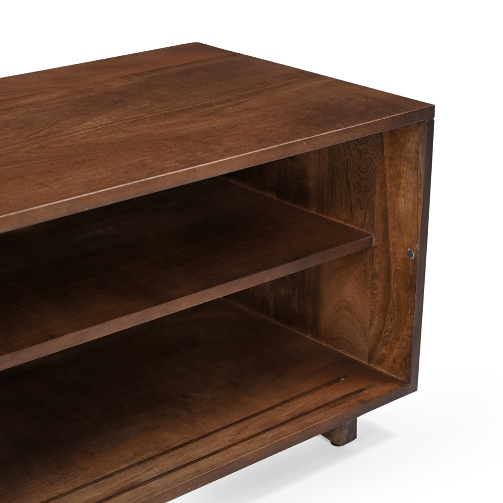 Caleb Solid Mango Wood TV Stand in Dark Brown (4 Sizes)
