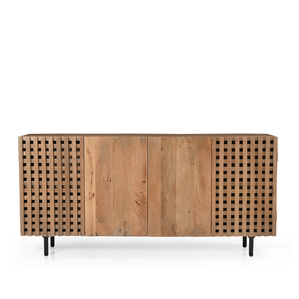 Nova Solid Mango Wood 4 Door Sideboard